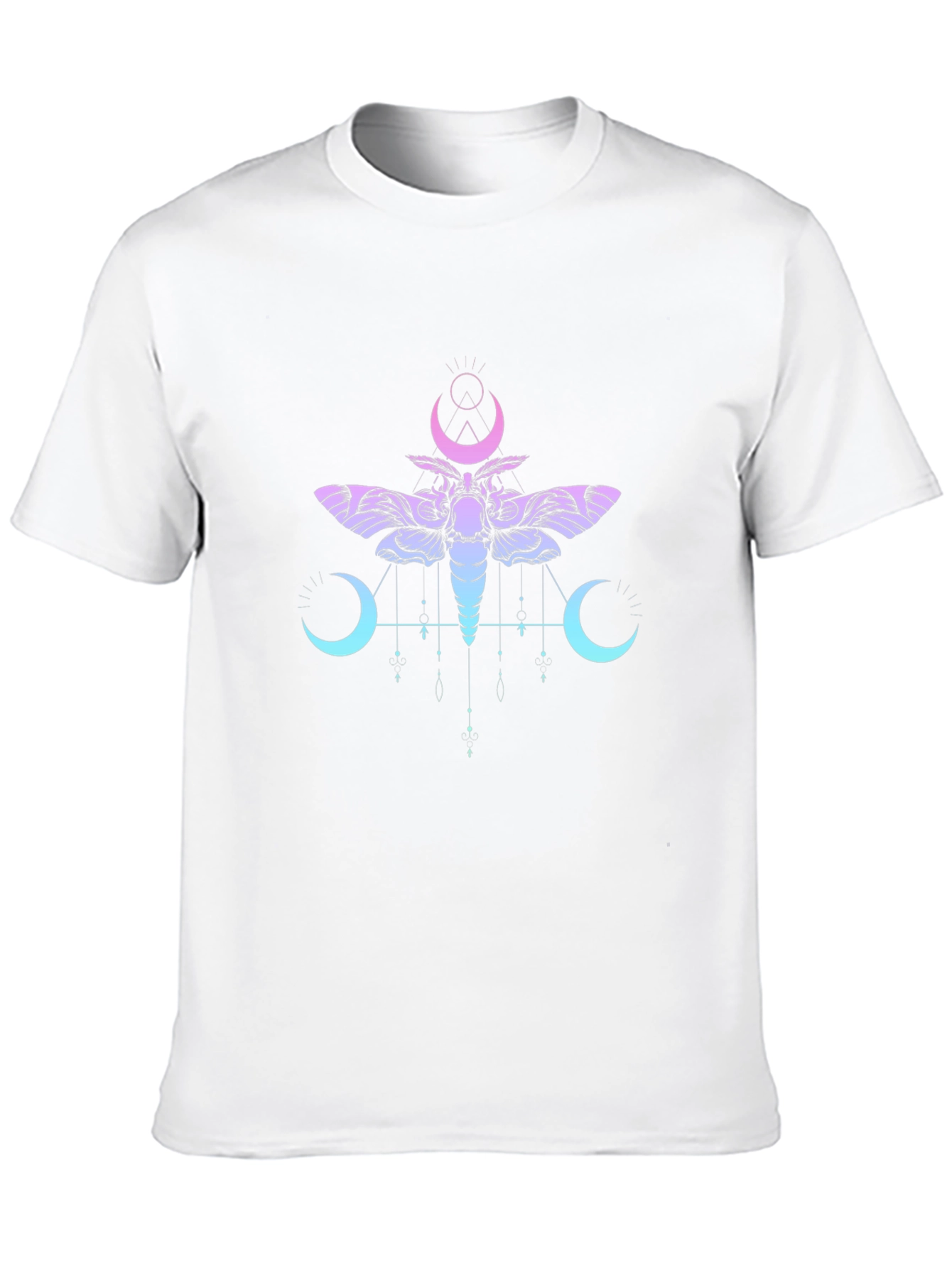 Moth and Moon Graphic T-Shirt - Black