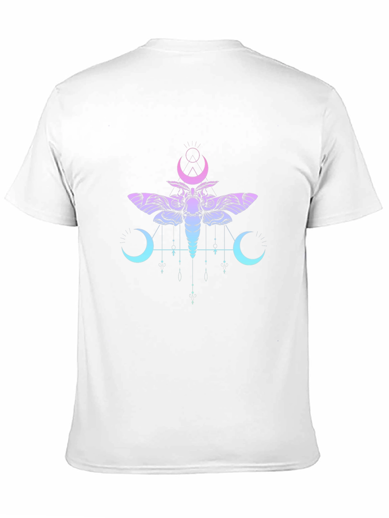 Moth and Moon Graphic T-Shirt - Black