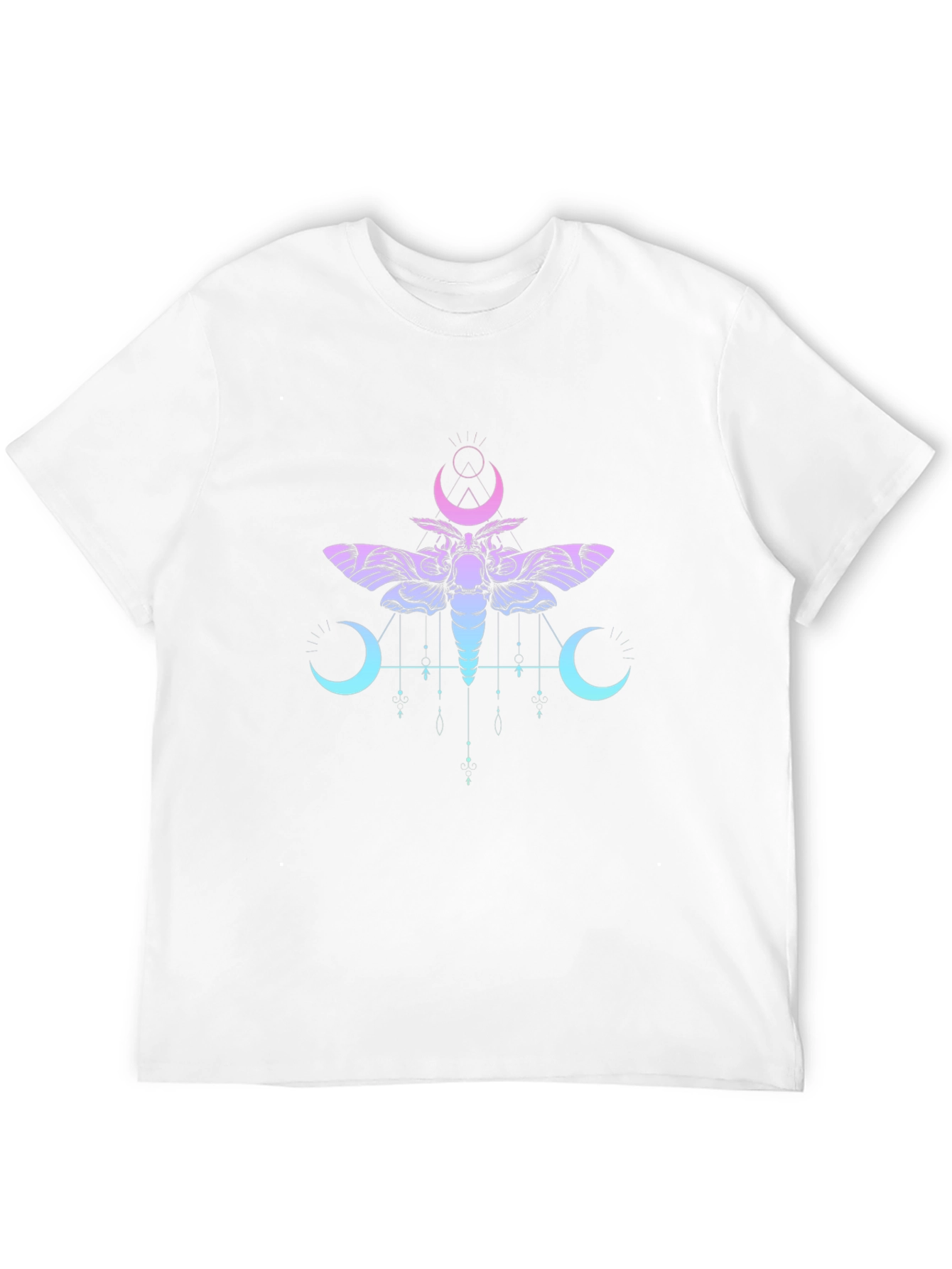Moth and Moon Graphic T-Shirt - Black