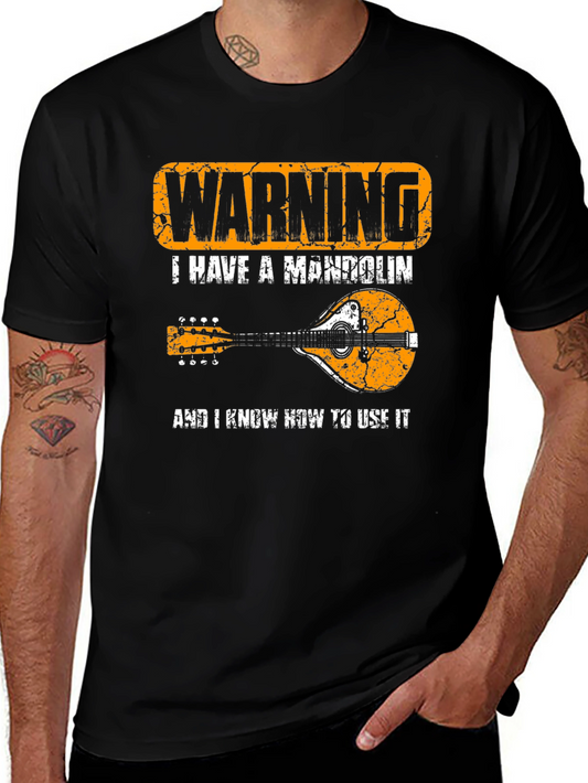 Warning Mandolin Player T-Shirt