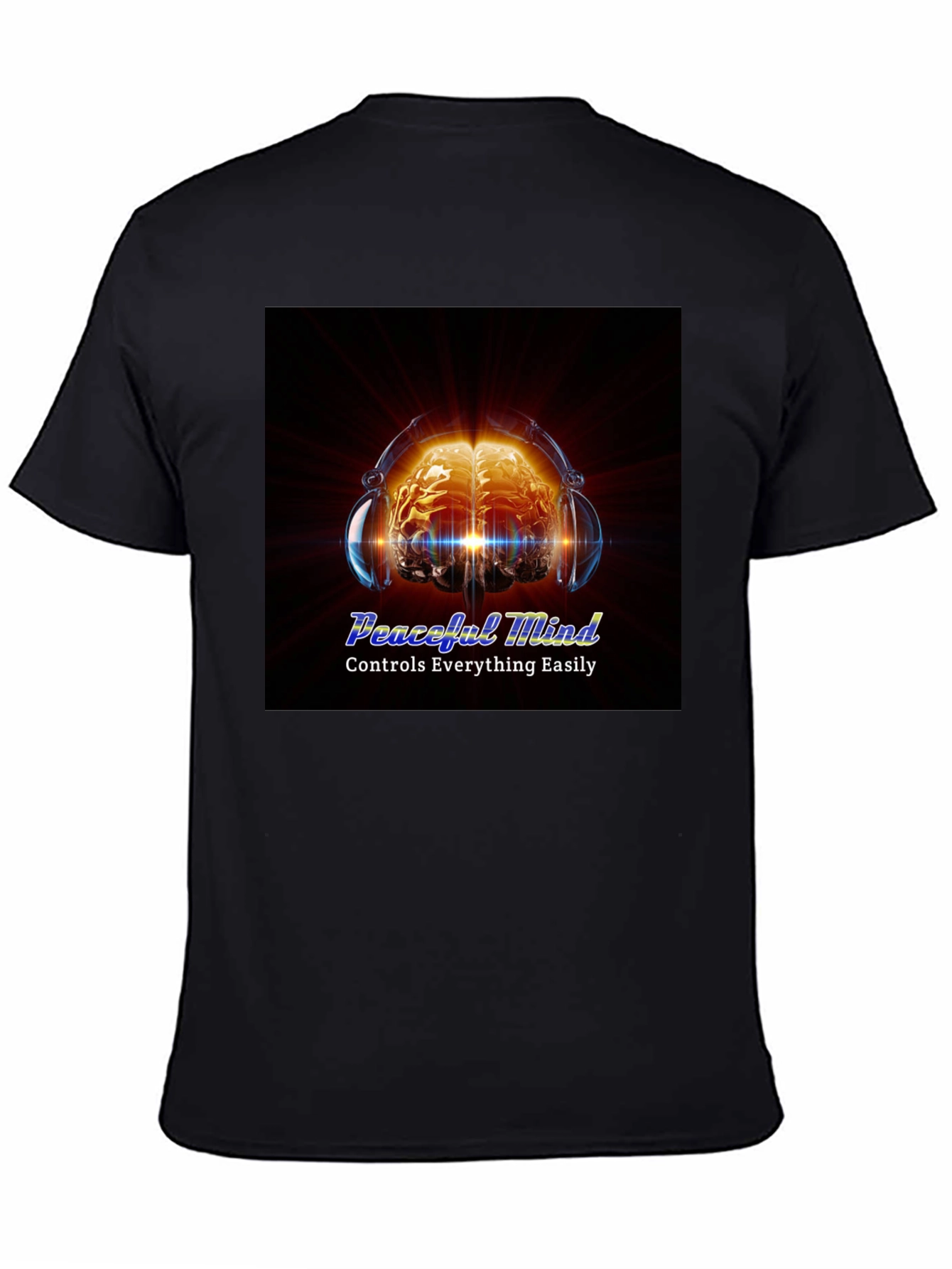 Peaceful Mind Graphic Tee - Brain & Headphones Design
