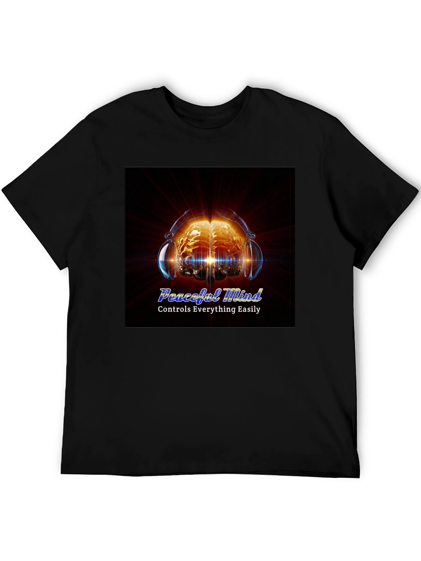 Peaceful Mind Graphic Tee - Brain & Headphones Design