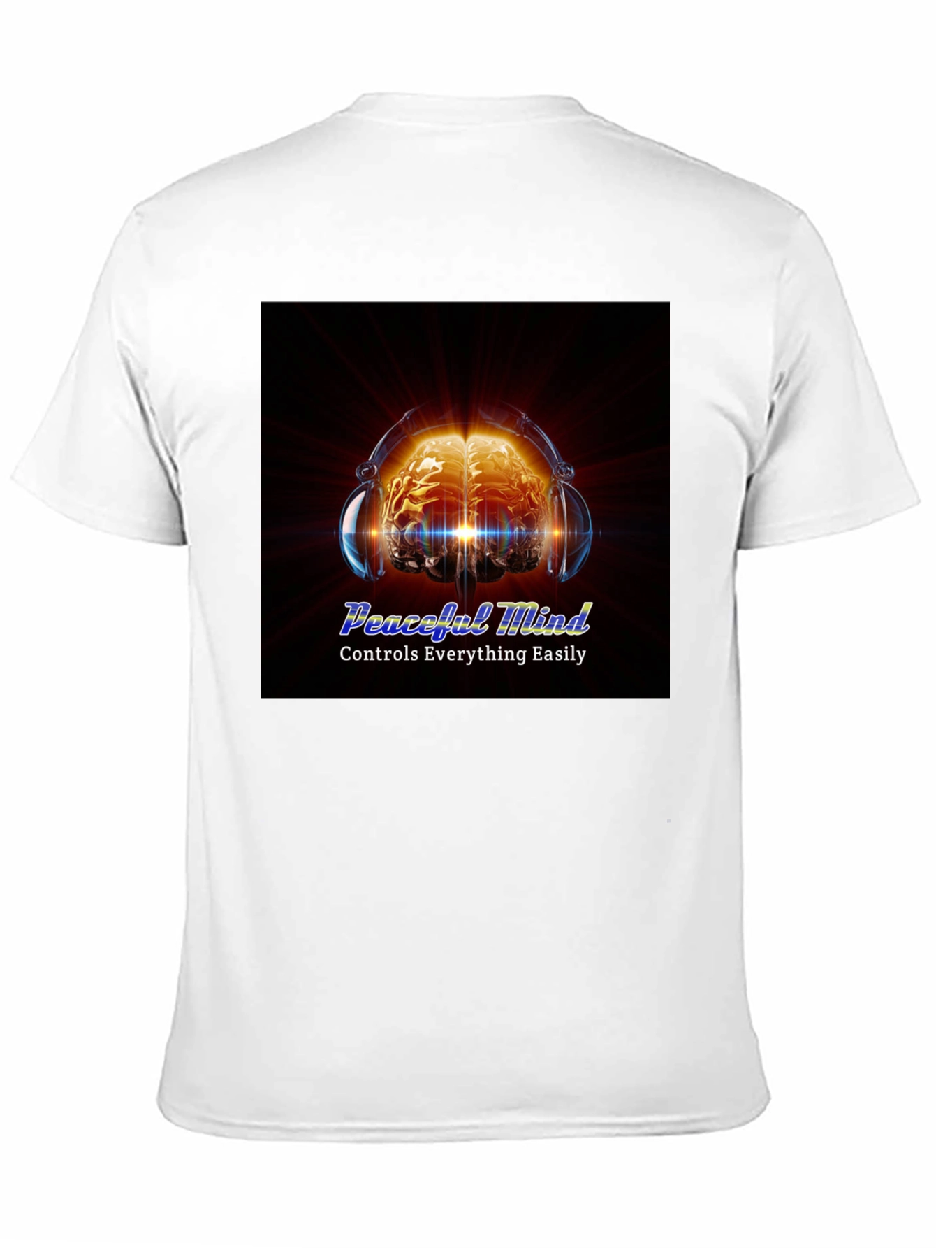 Peaceful Mind Graphic Tee - Brain & Headphones Design