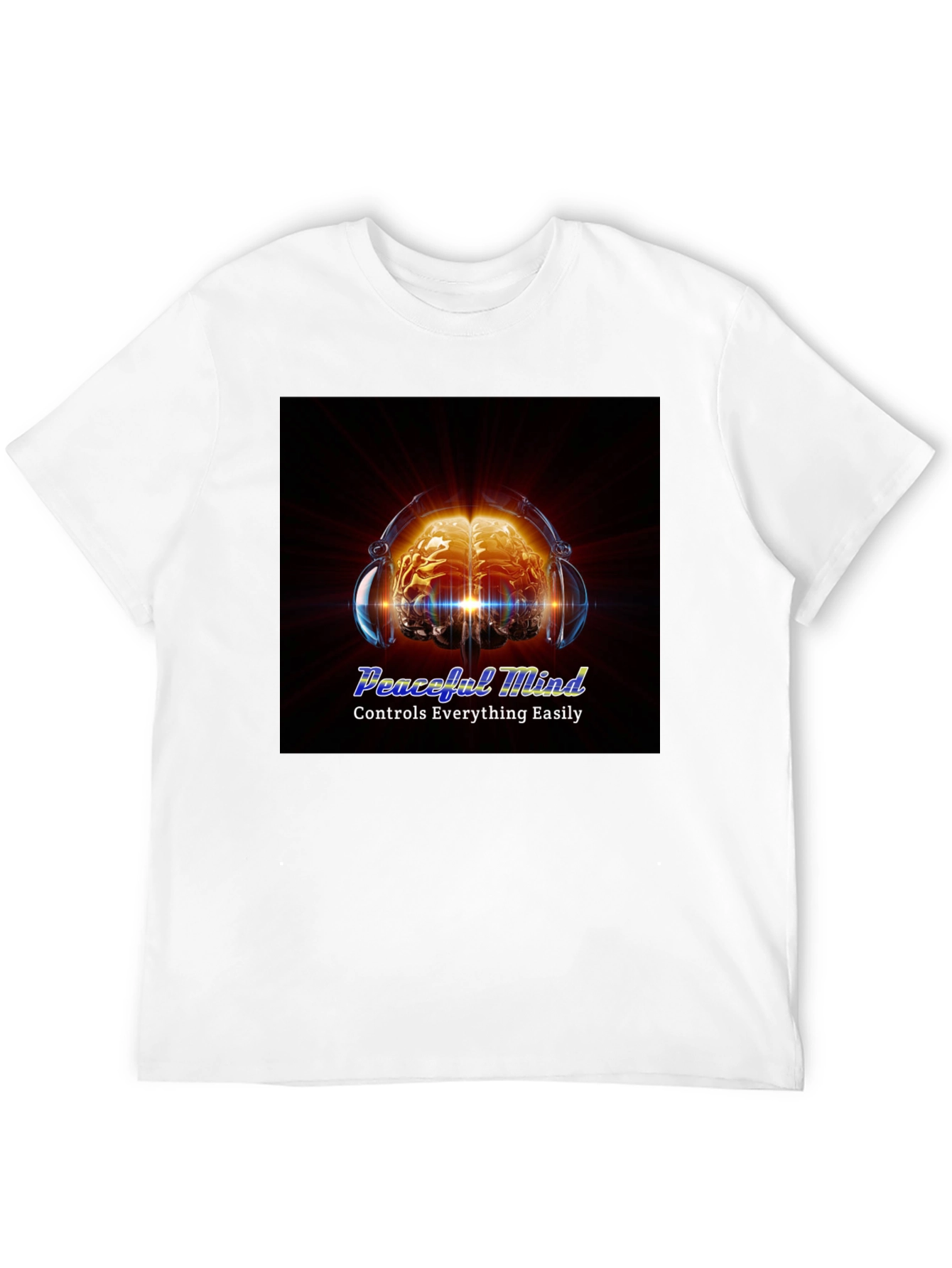 Peaceful Mind Graphic Tee - Brain & Headphones Design