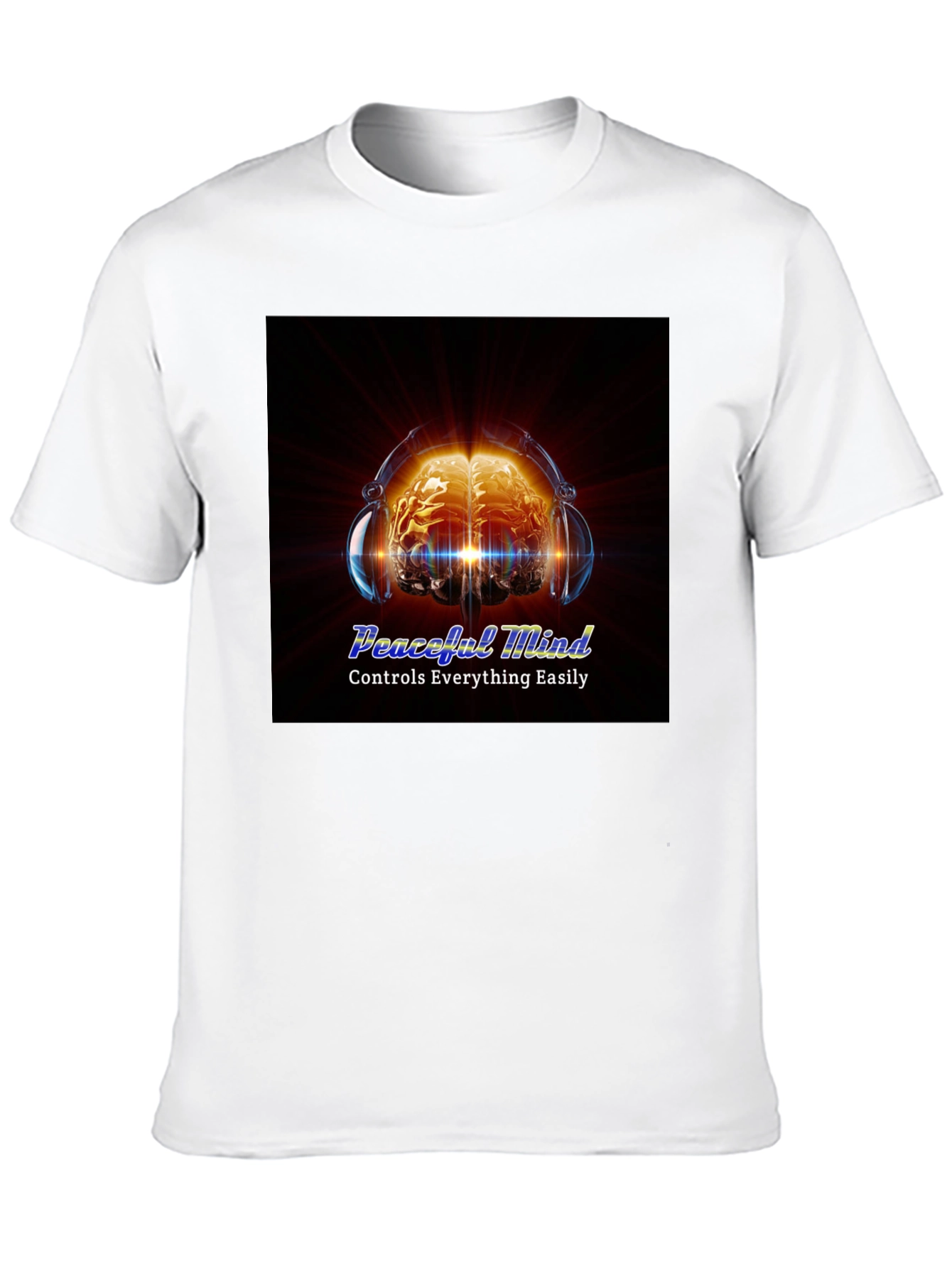 Peaceful Mind Graphic Tee - Brain & Headphones Design