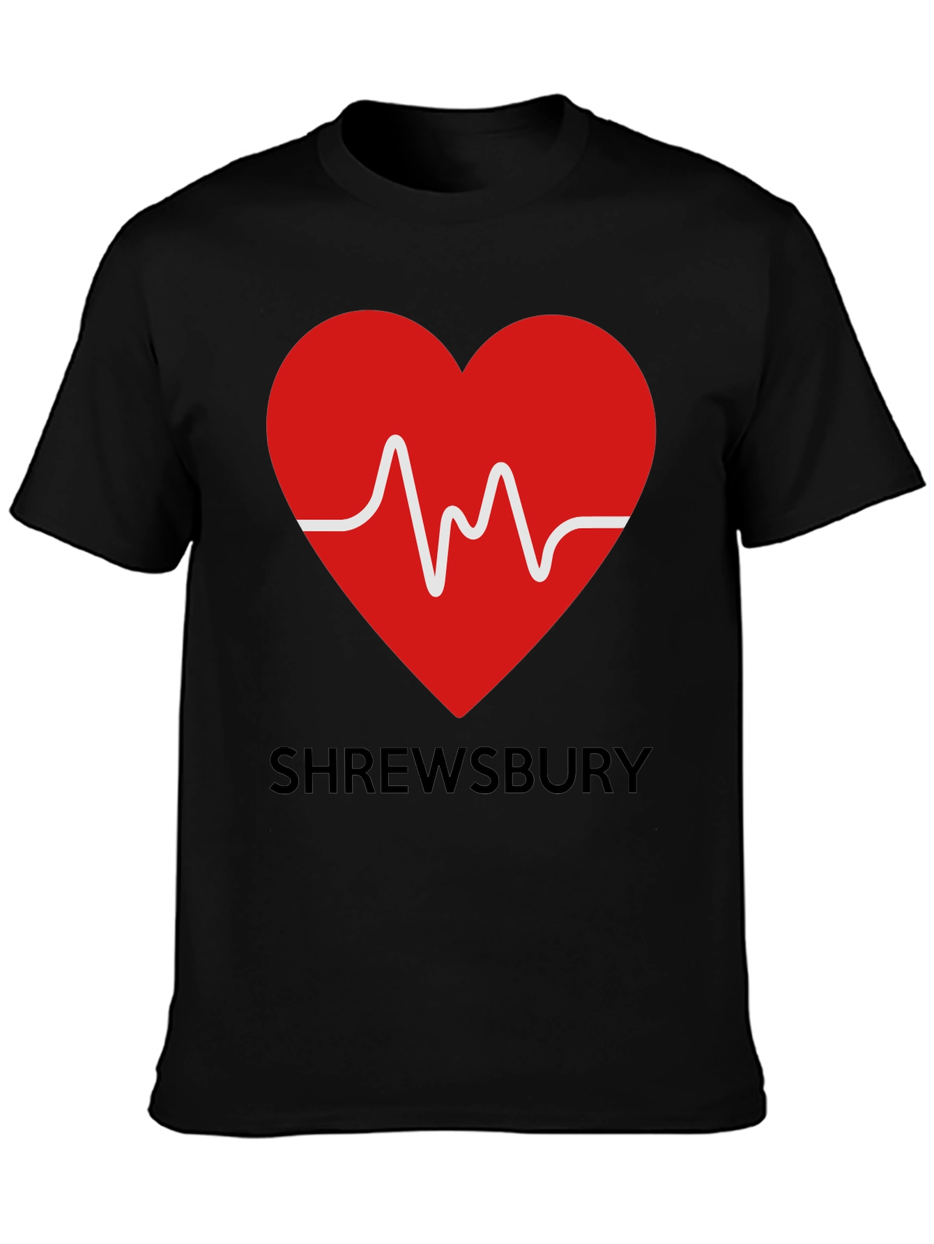 Shrewsbury Heartbeat Graphic Tee - Black Cotton
