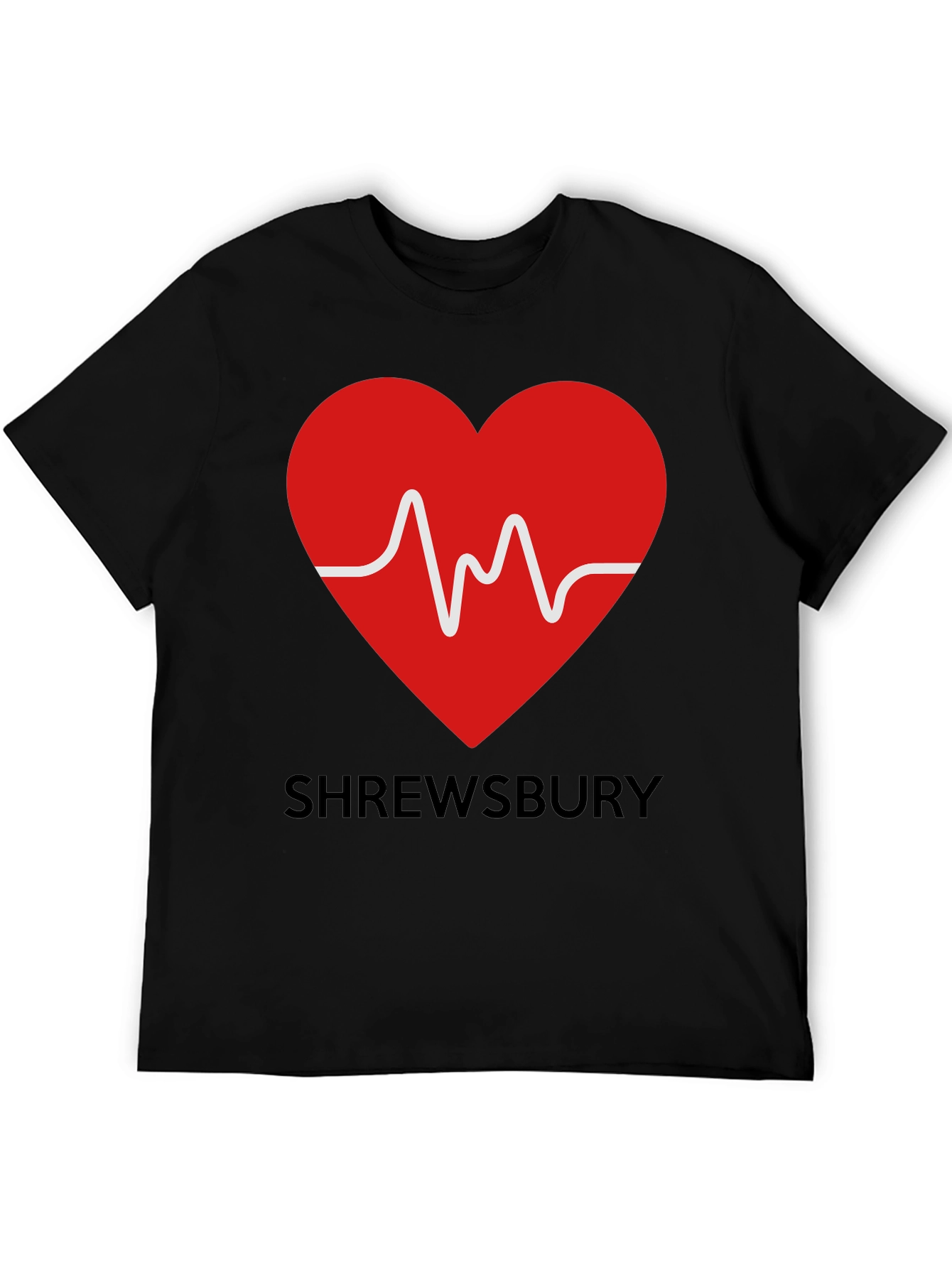 Shrewsbury Heartbeat Graphic Tee - Black Cotton