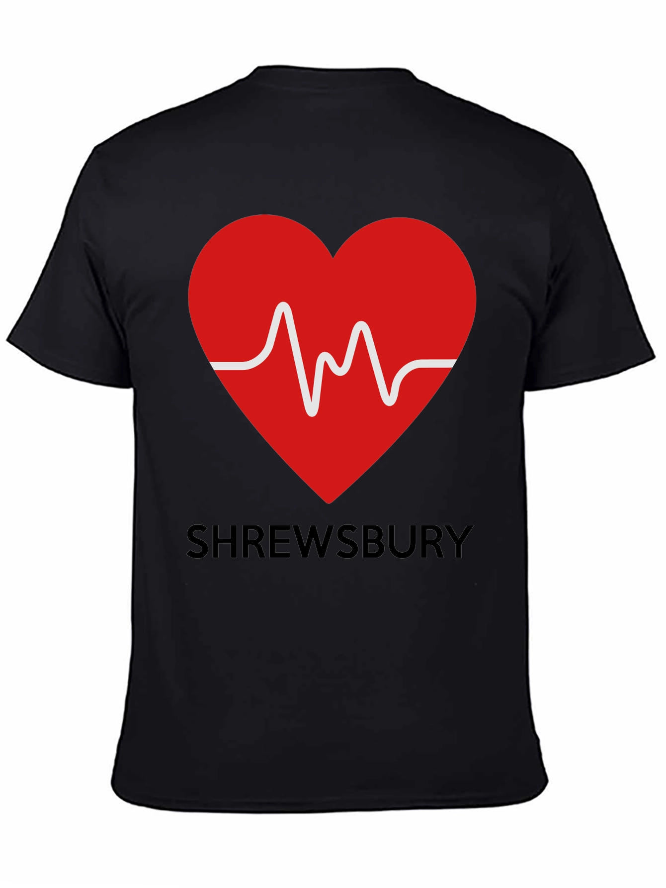 Shrewsbury Heartbeat Graphic Tee - Black Cotton