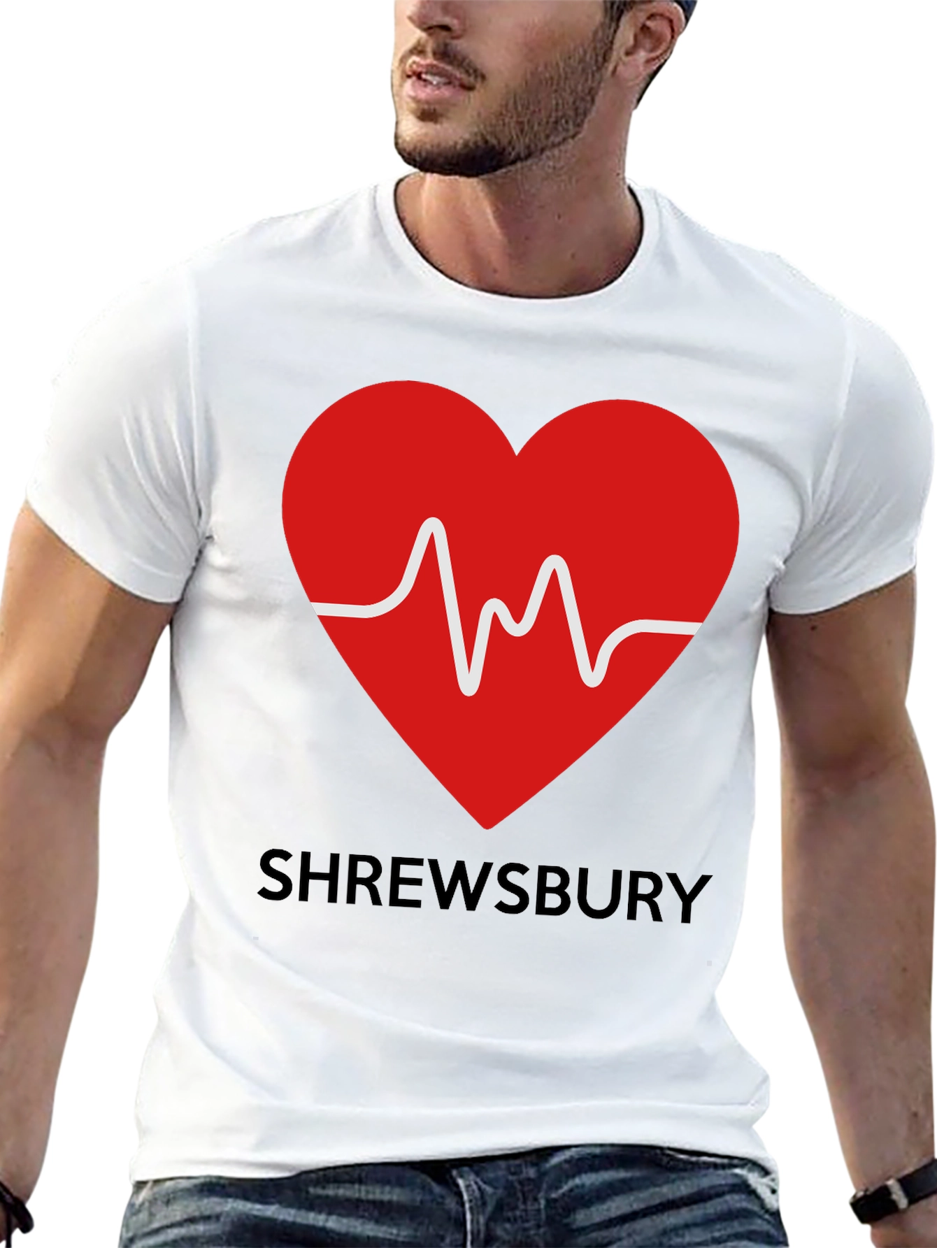 Shrewsbury Heartbeat Graphic Tee - Black Cotton