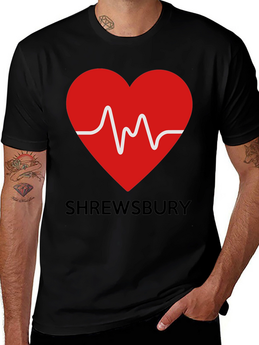 Shrewsbury Heartbeat Graphic Tee - Black Cotton