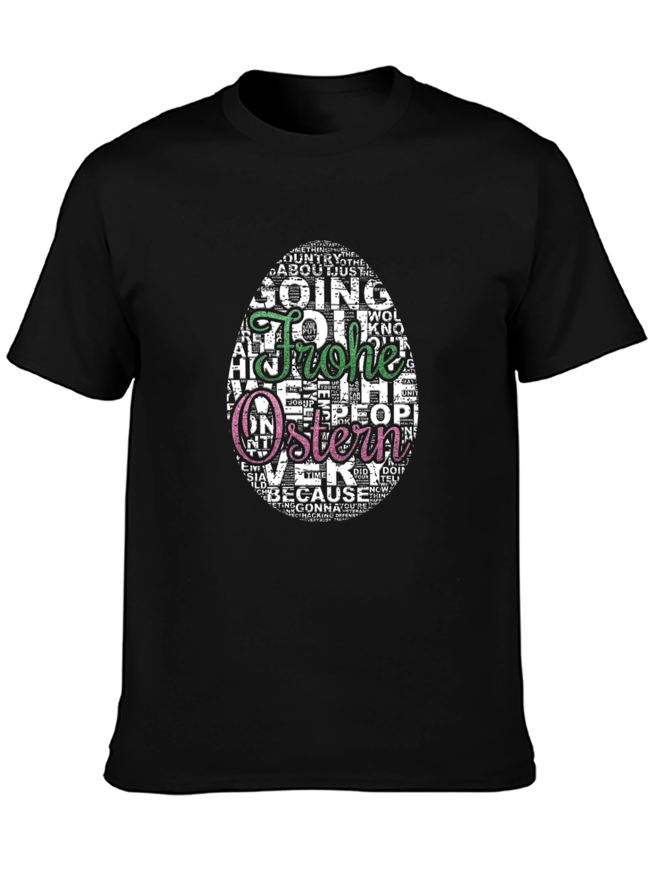 Frohe Ostern Easter Egg Word Art T-Shirt