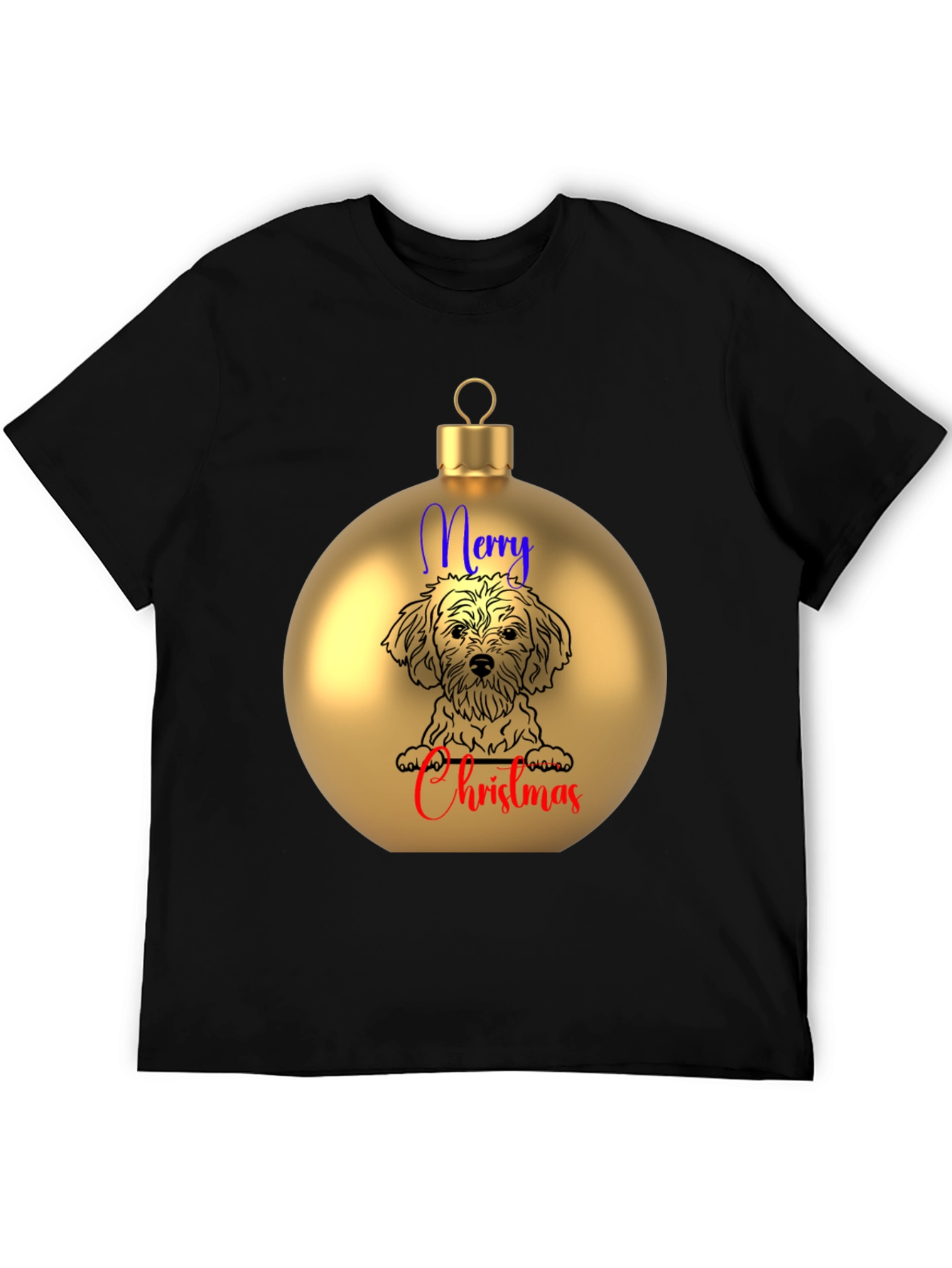Merry Christmas Dog Ornament T-Shirt – Festive Dog Lover Tee