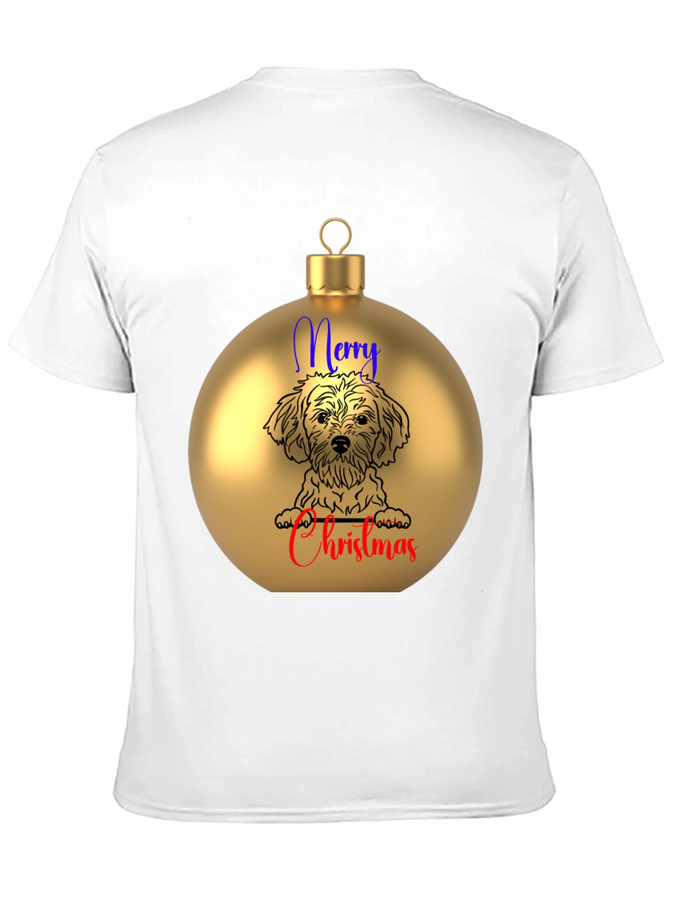 Merry Christmas Dog Ornament T-Shirt – Festive Dog Lover Tee