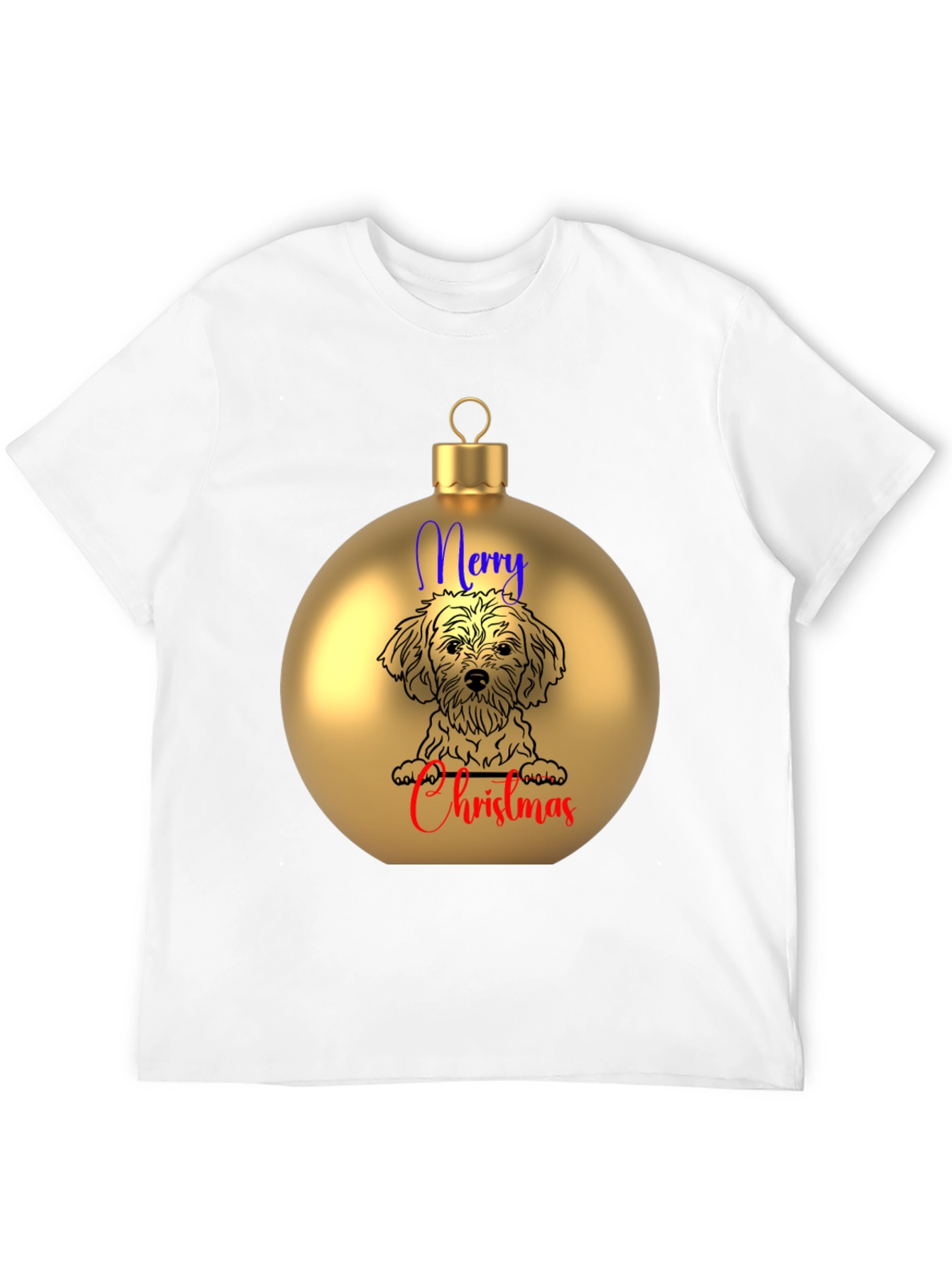 Merry Christmas Dog Ornament T-Shirt – Festive Dog Lover Tee