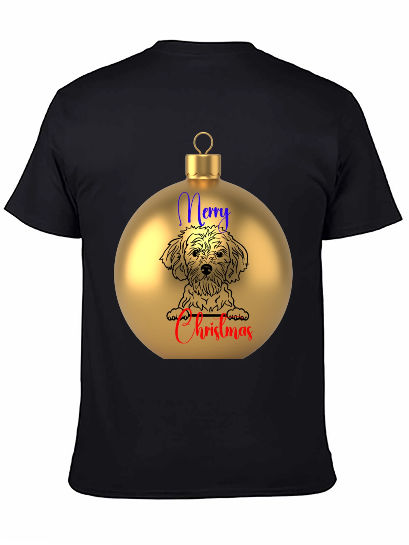 Merry Christmas Dog Ornament T-Shirt – Festive Dog Lover Tee