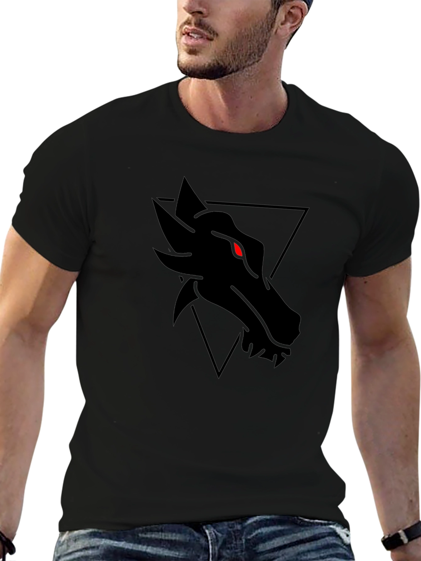 Mens Black Dragon Graphic Tee