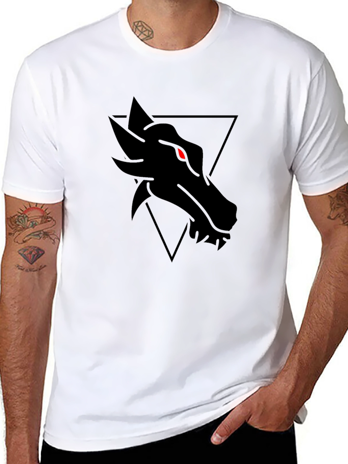 Mens Black Dragon Graphic Tee