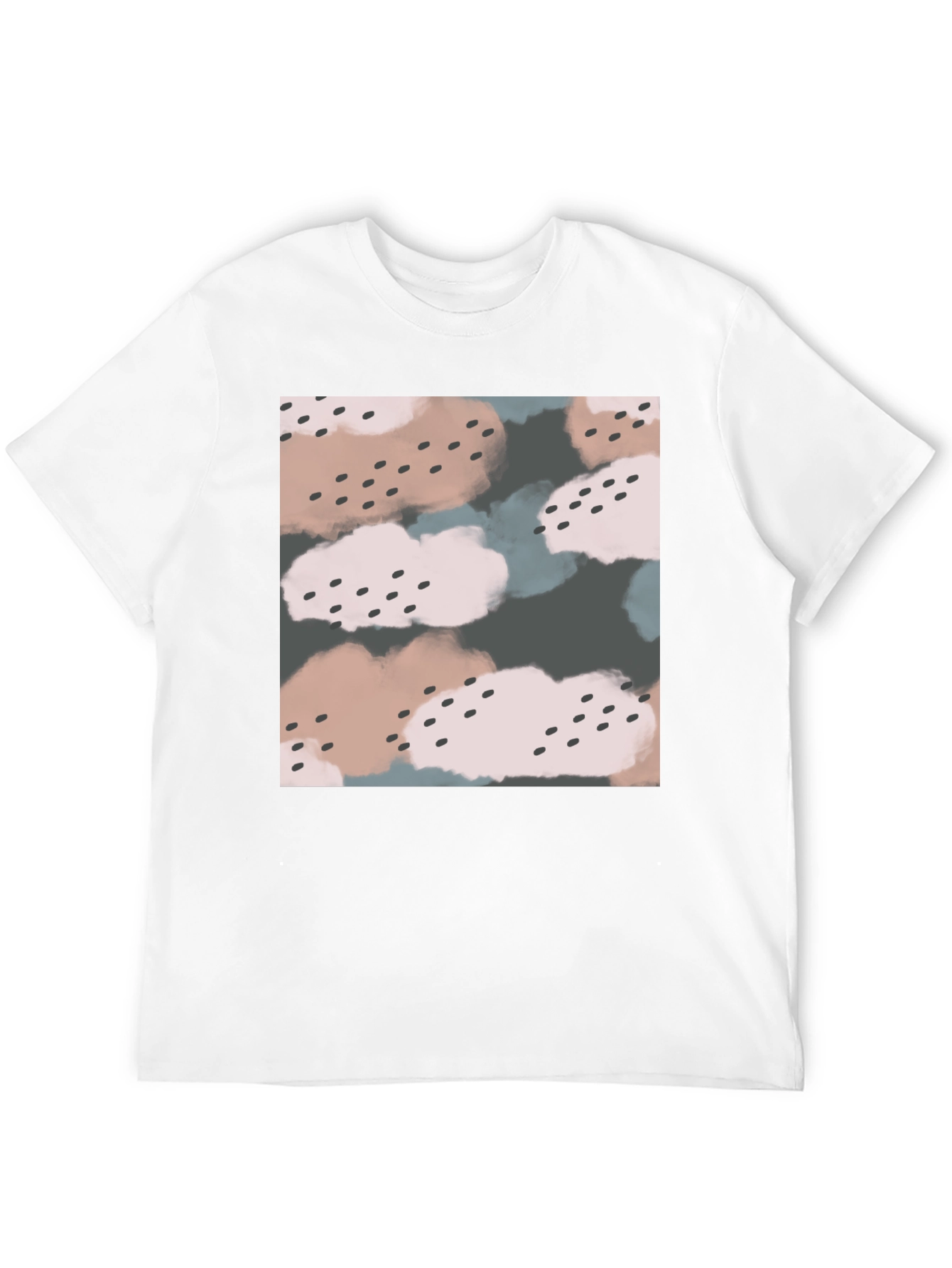 Abstract Cloud Print Black T-Shirt