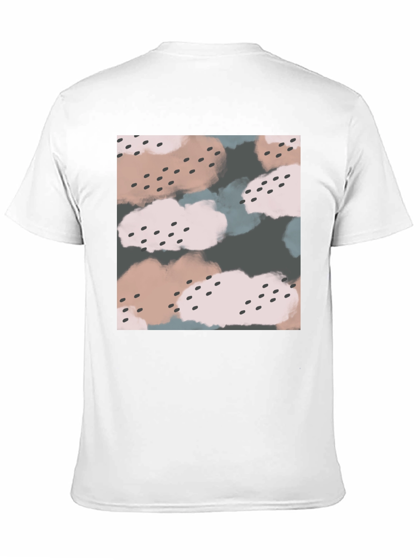 Abstract Cloud Print Black T-Shirt