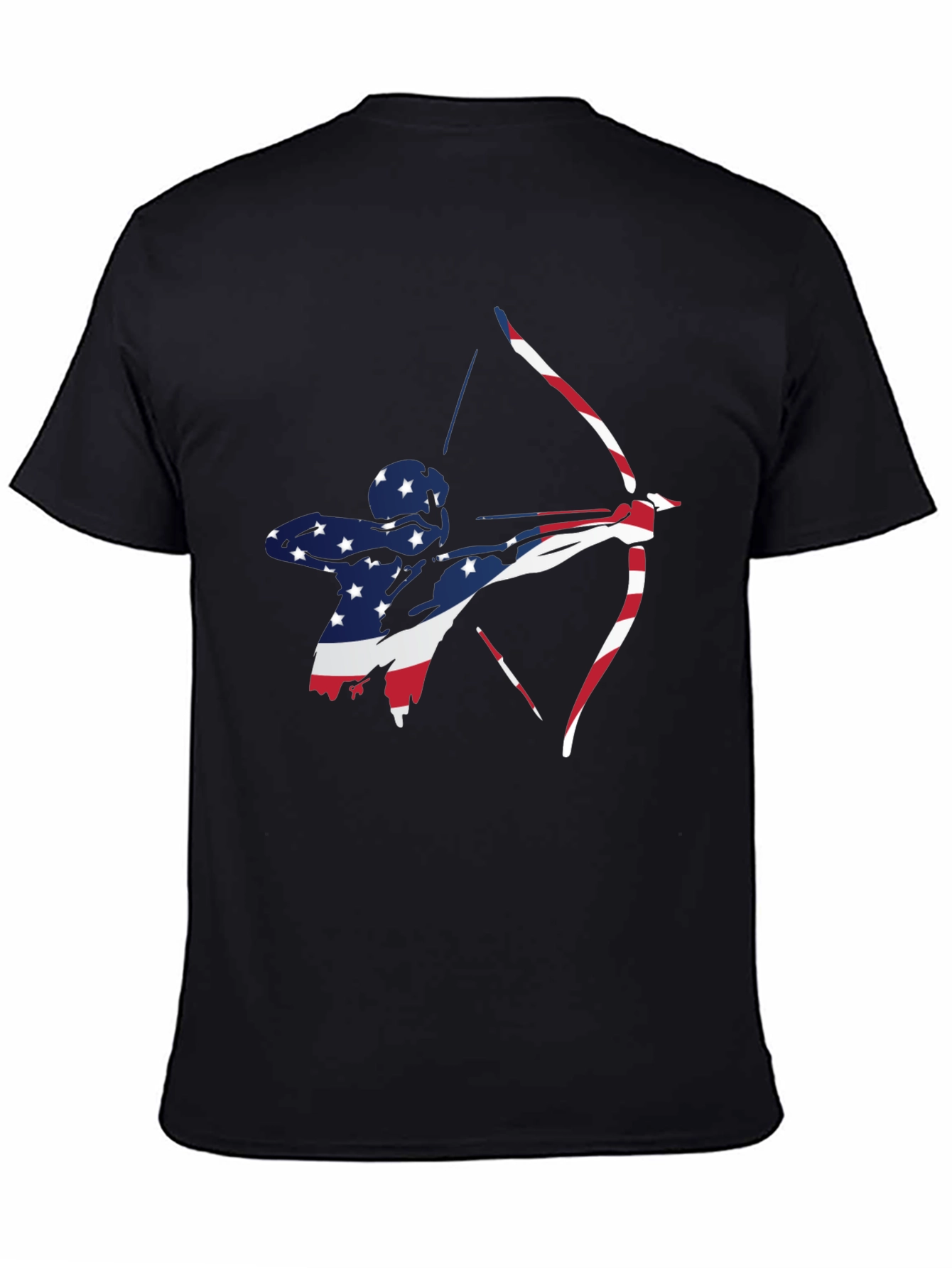 Patriotic Archer Graphic Tee - Black Cotton Blend