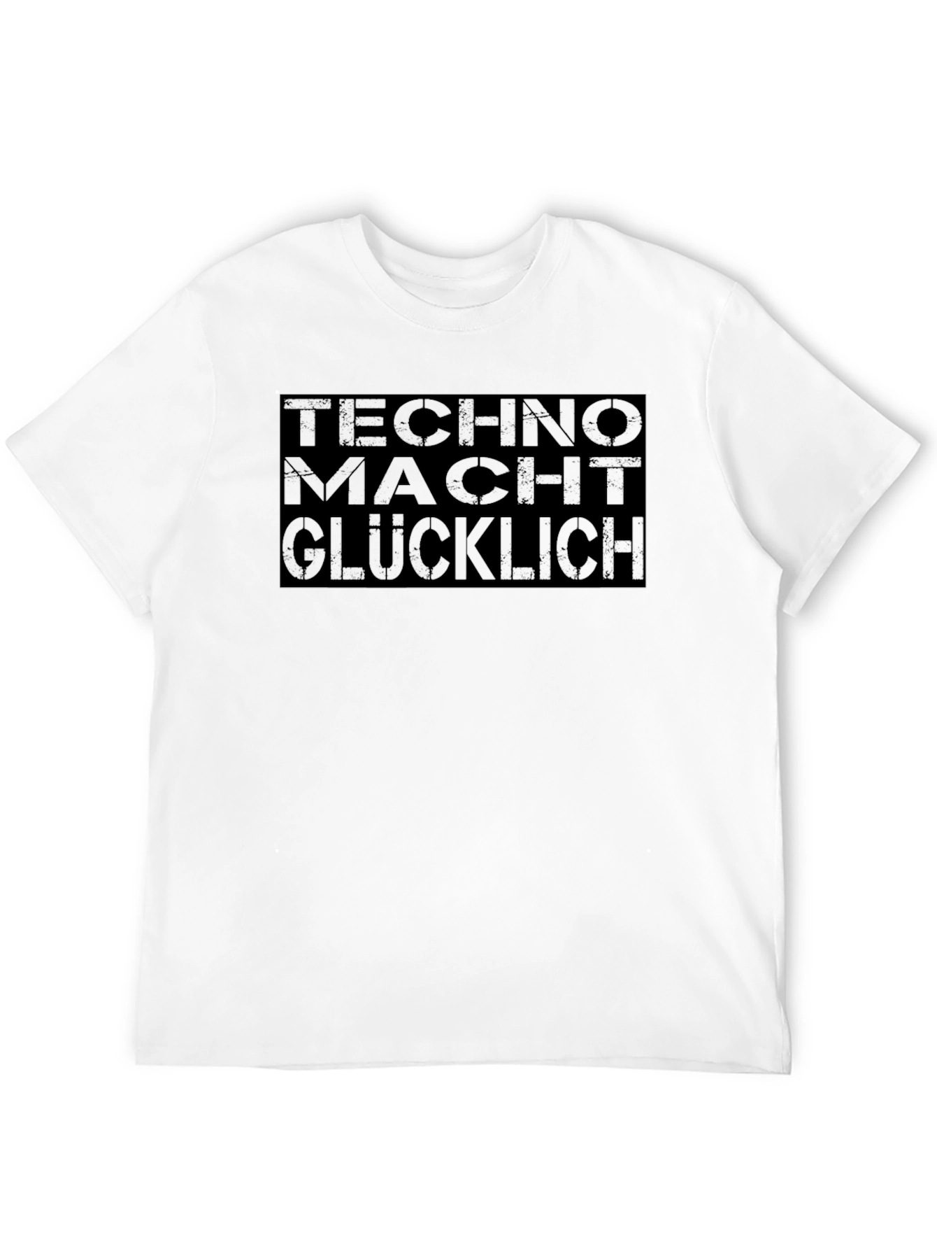 Techno Macht Glucklich Graphic Tee - Mens Black Shirt