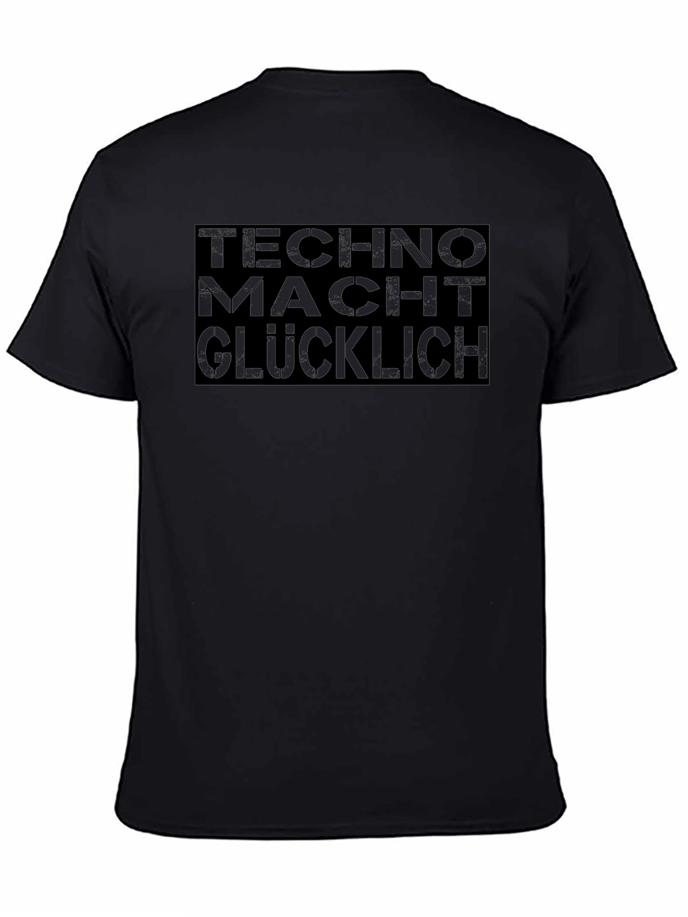 Techno Macht Glucklich Graphic Tee - Mens Black Shirt