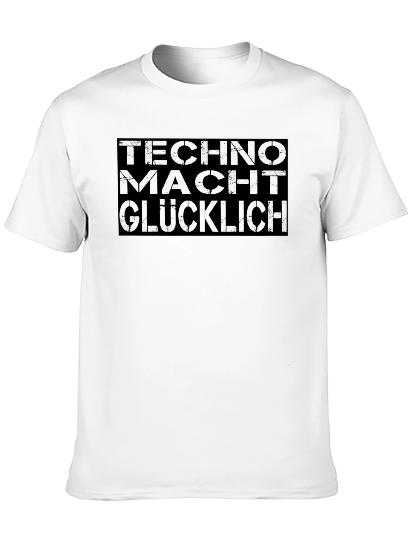 Techno Macht Glucklich Graphic Tee - Mens Black Shirt