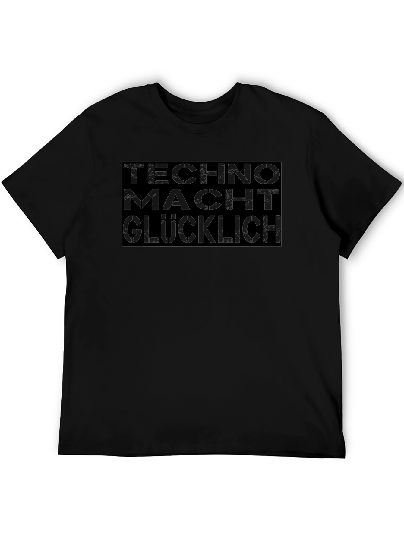 Techno Macht Glucklich Graphic Tee - Mens Black Shirt