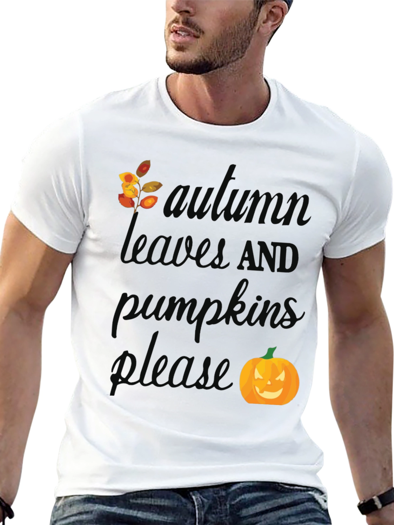 Autumn Leaves and Pumpkins Please T-Shirt