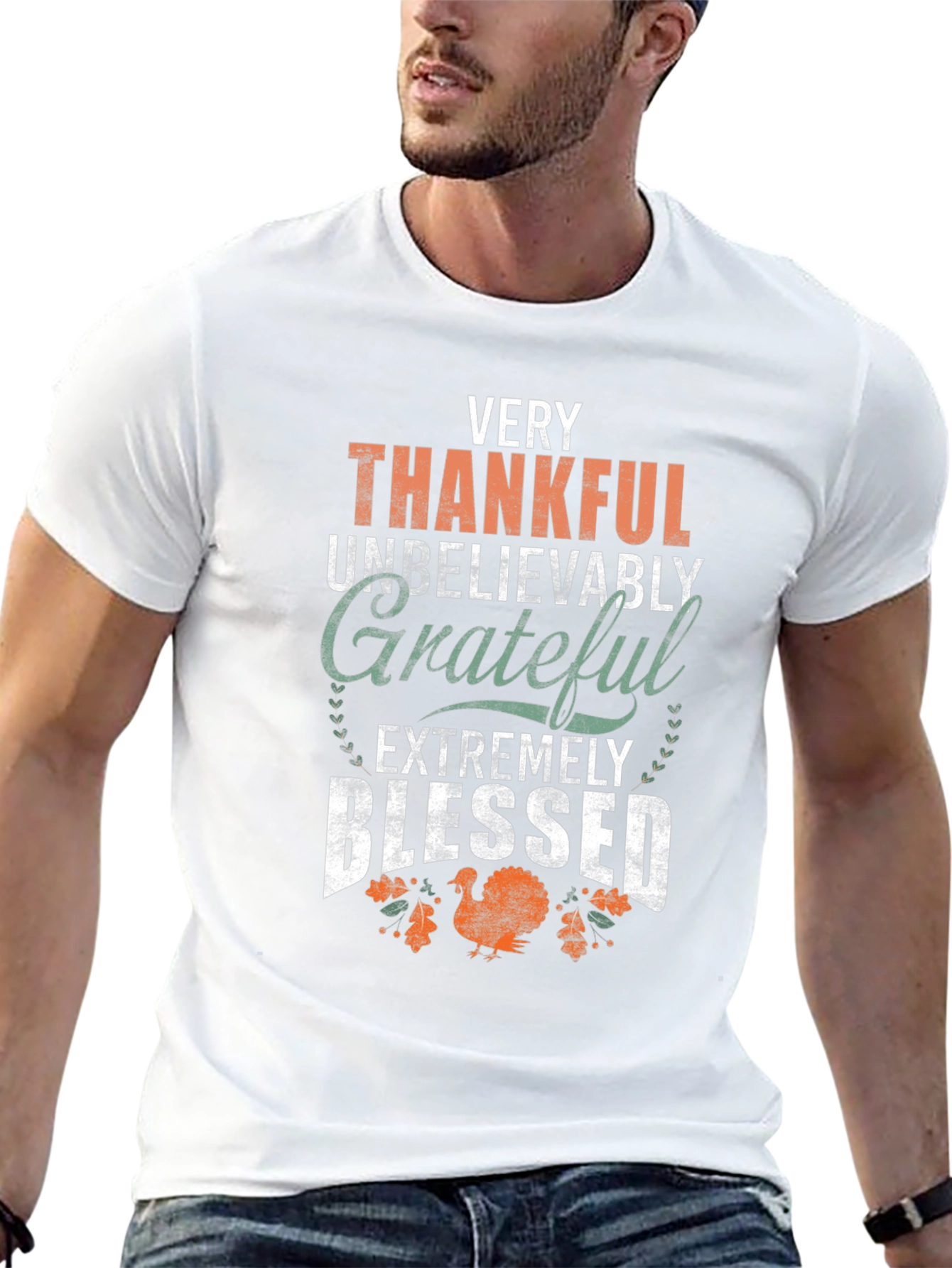 Thanksgiving Graphic T-Shirt: Very Thankful Design