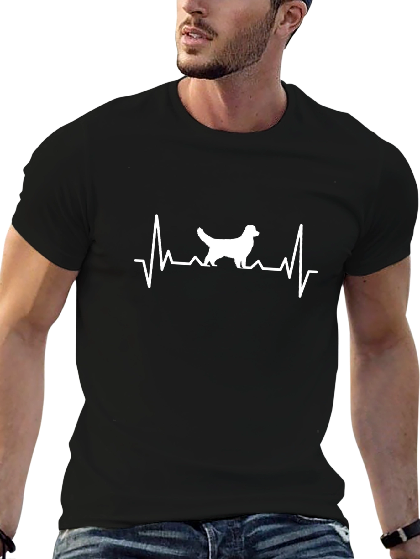 Dog Heartbeat T-Shirt - Love Your Golden Retriever!