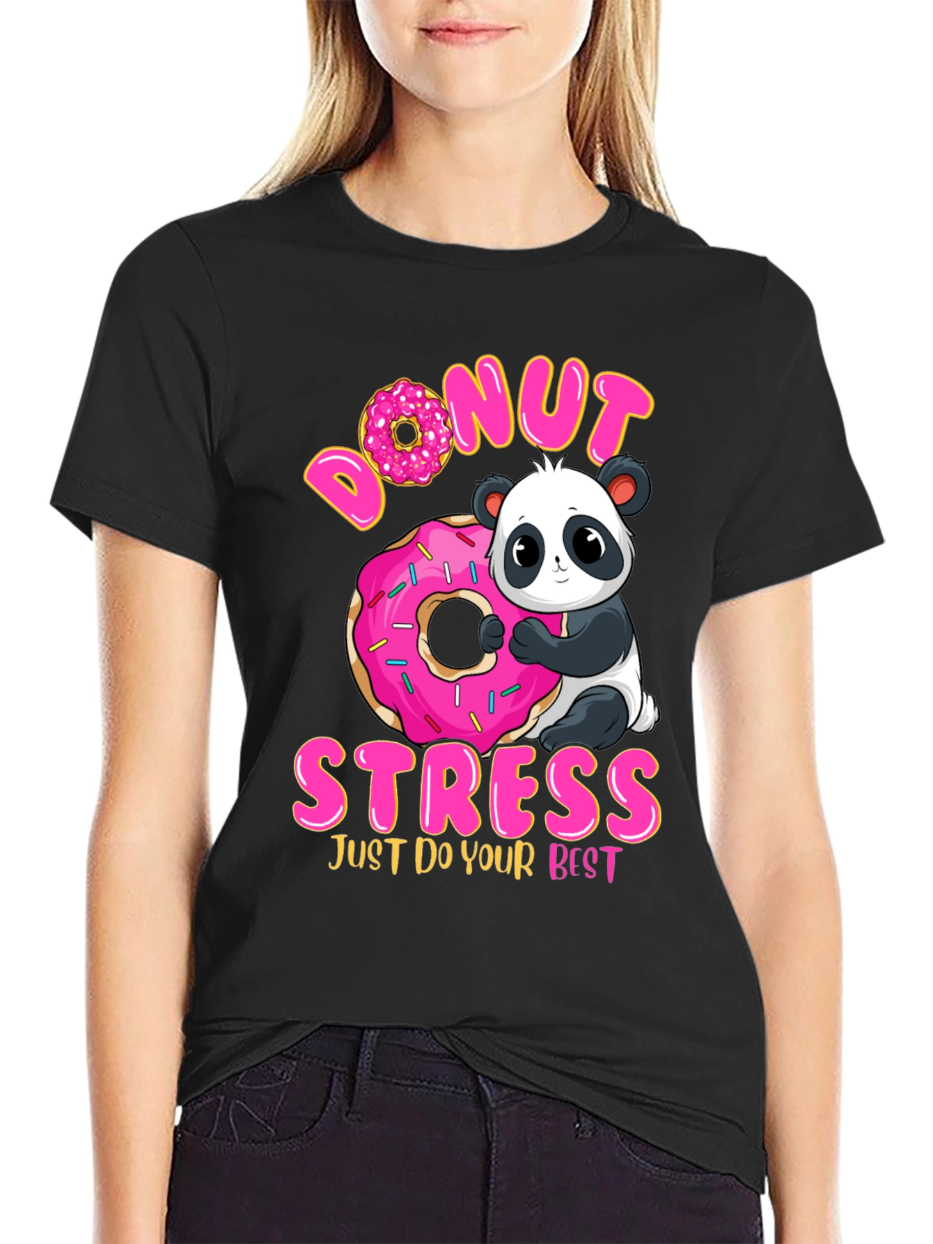 Donut Stress Panda Graphic Tee