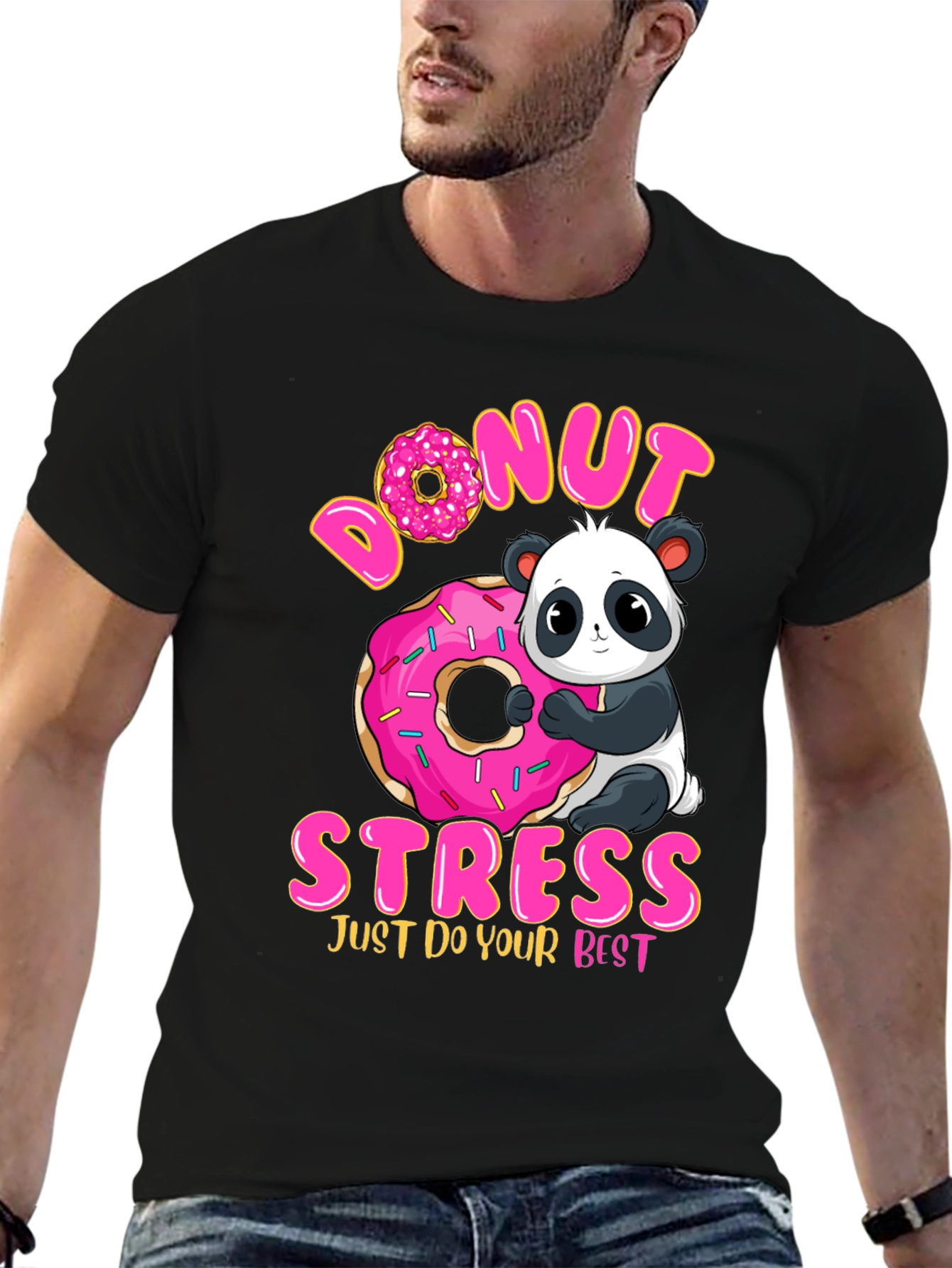 Donut Stress Panda Graphic Tee