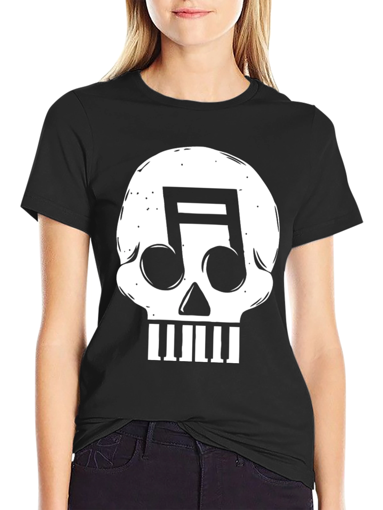Music Skull Graphic T-Shirt - Rocker Style