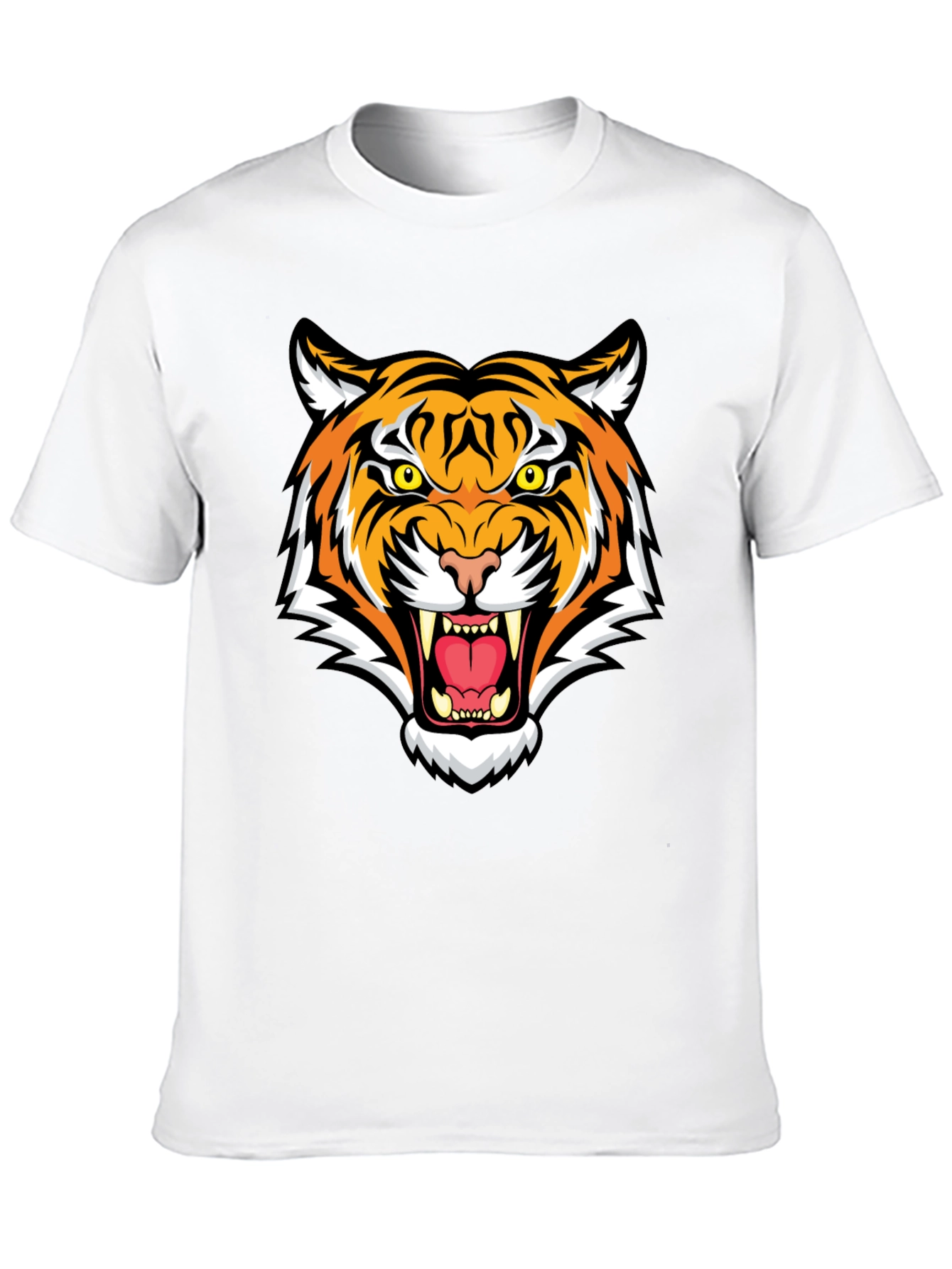 Fierce Tiger Graphic Tee - Black Cotton Blend