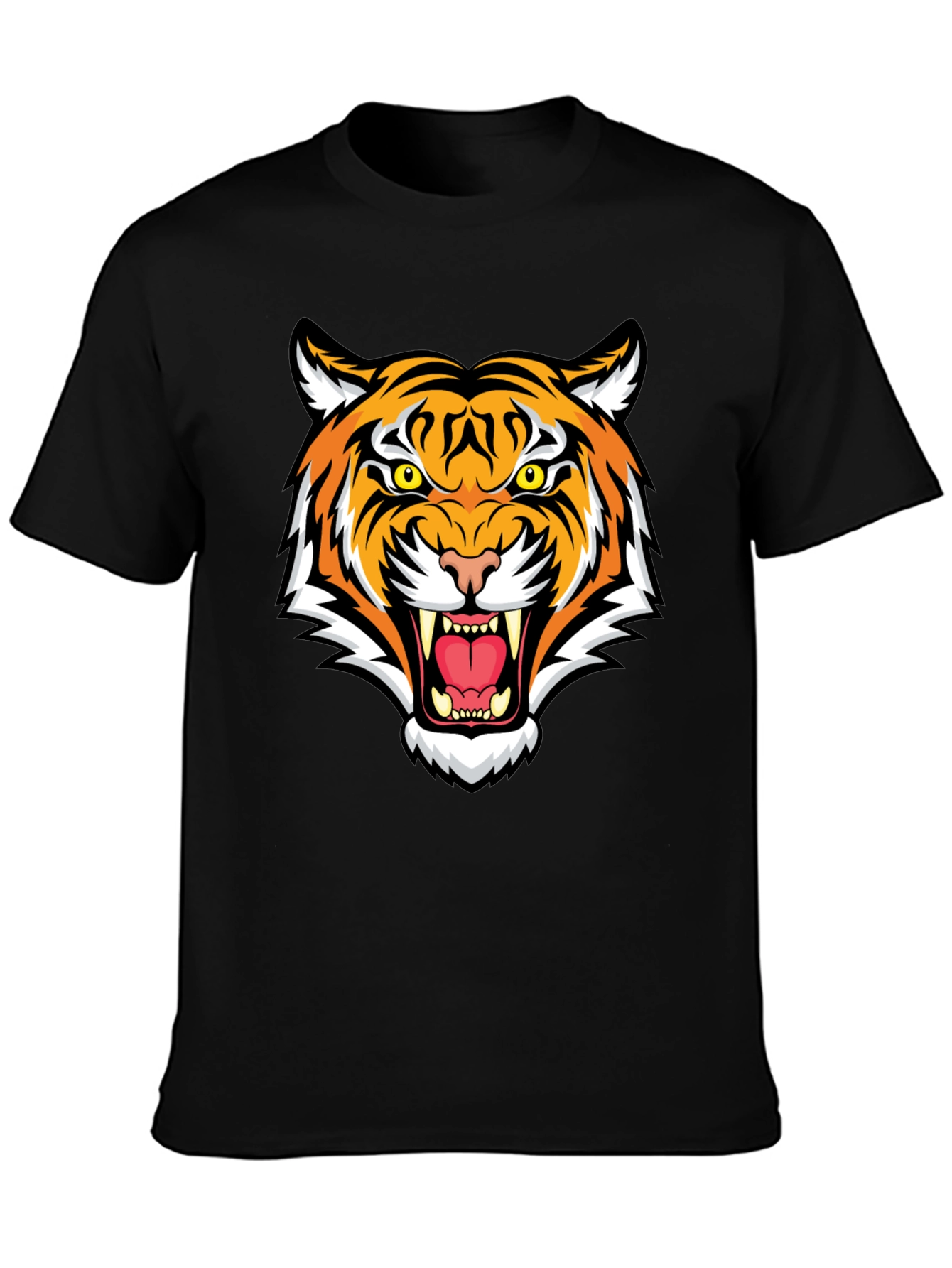 Fierce Tiger Graphic Tee - Black Cotton Blend