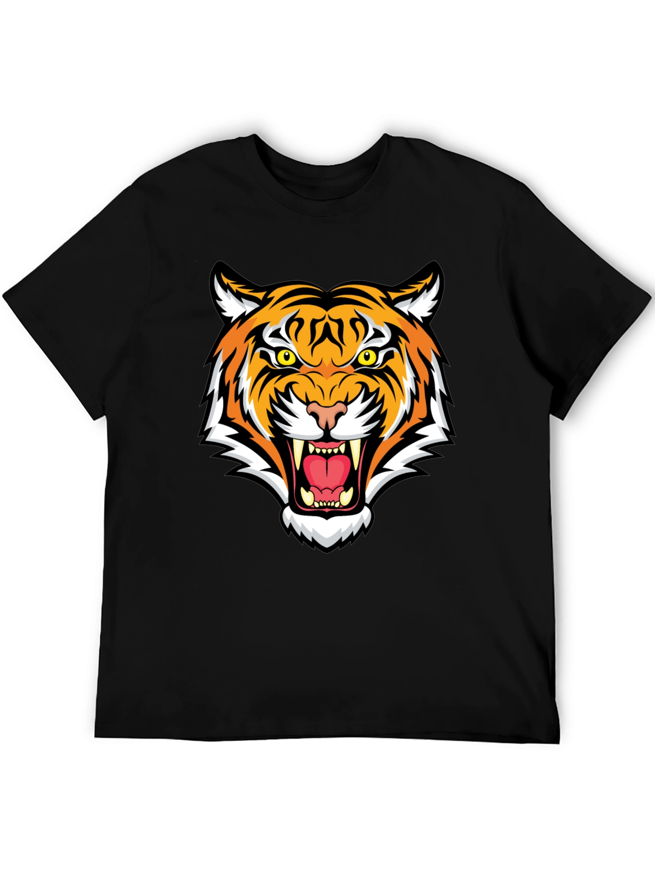Fierce Tiger Graphic Tee - Black Cotton Blend