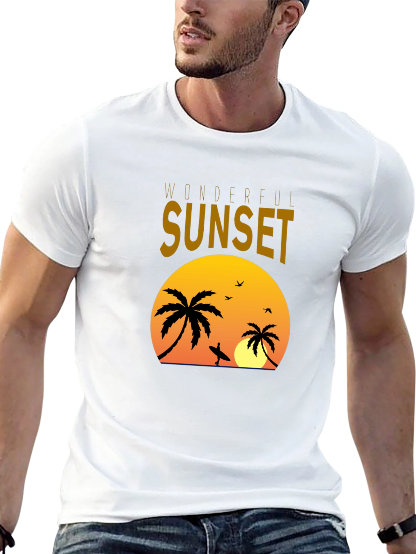 Sunset Palms Graphic Tee - Tropical Vibe