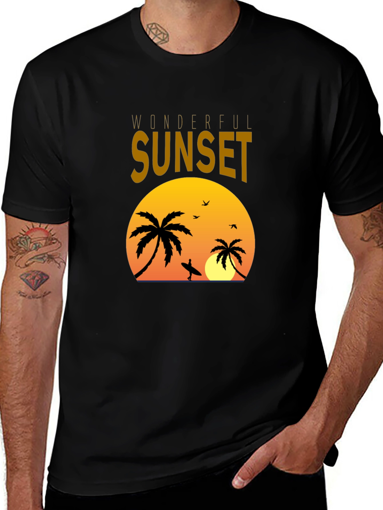 Sunset Palms Graphic Tee - Tropical Vibe