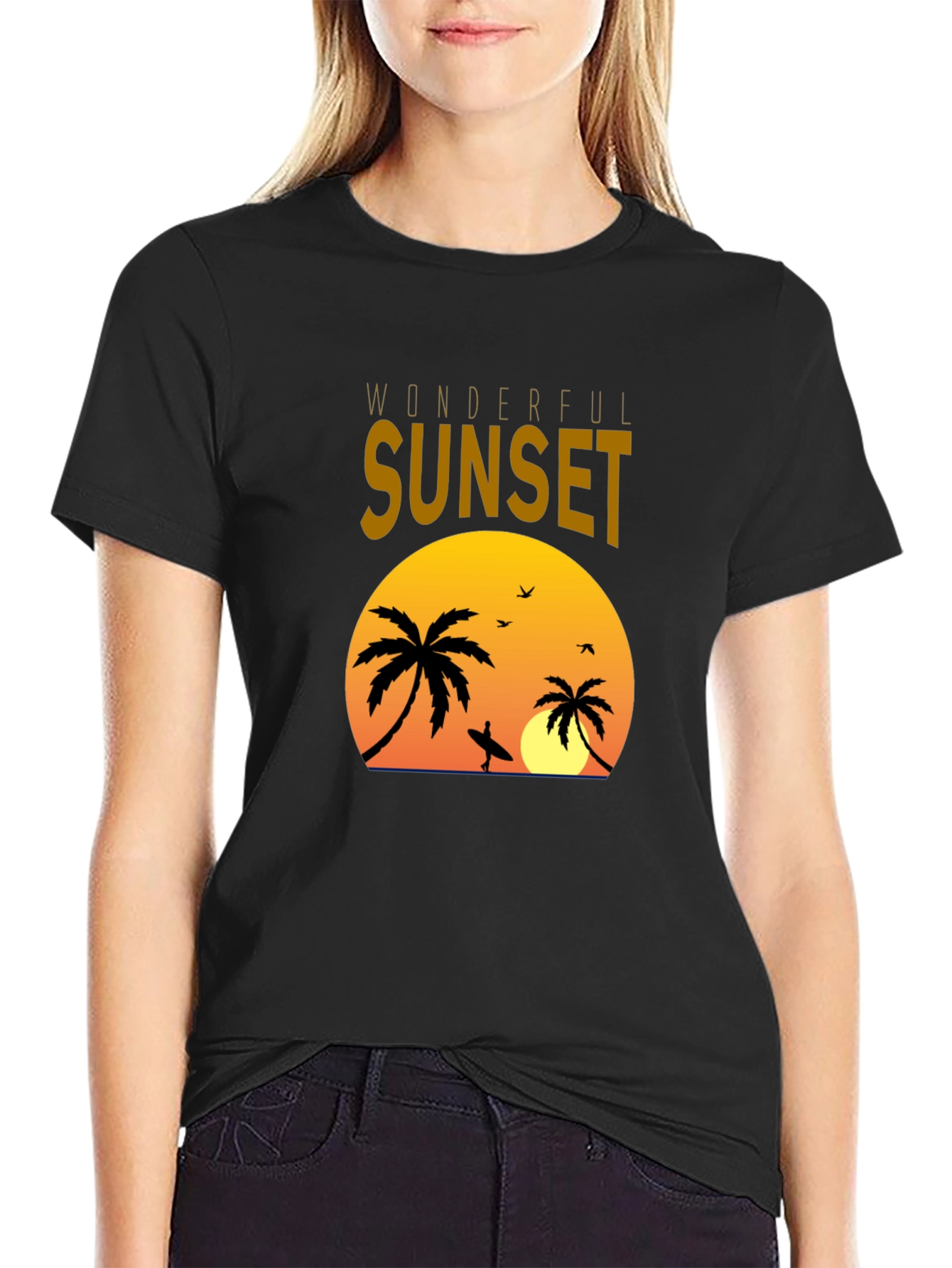 Sunset Palms Graphic Tee - Tropical Vibe