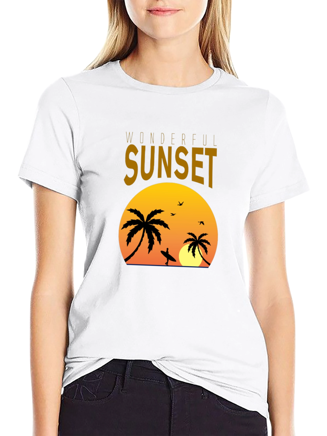 Sunset Palms Graphic Tee - Tropical Vibe