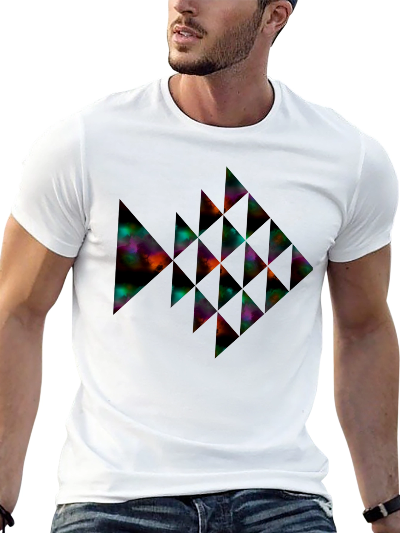 Geometric Fish Graphic Tee - Modern Style