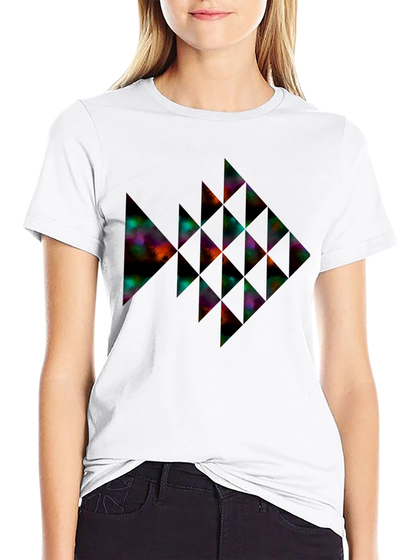 Geometric Fish Graphic Tee - Modern Style