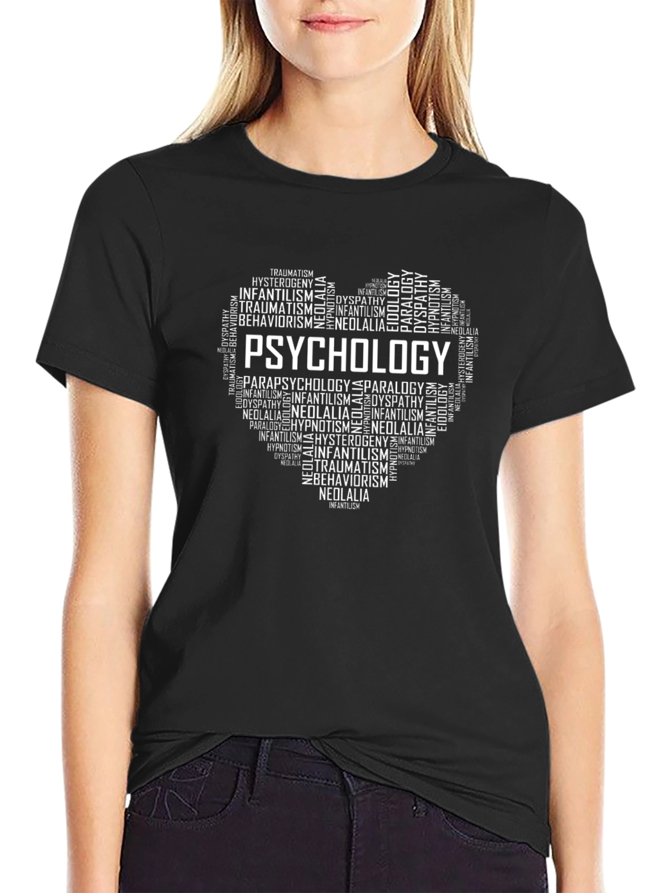 Psychology Word Art Heart T-Shirt