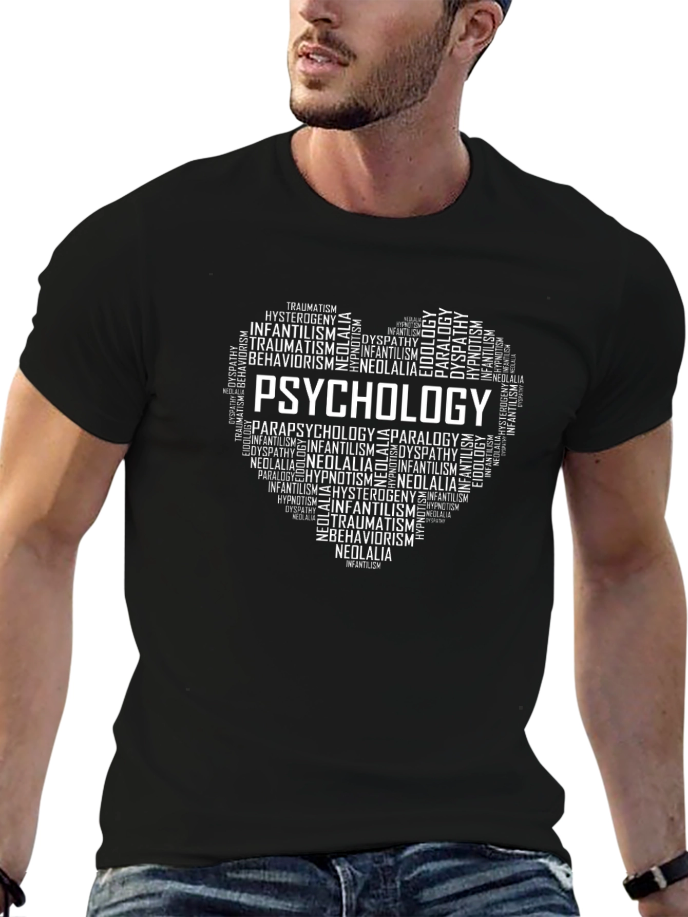 Psychology Word Art Heart T-Shirt