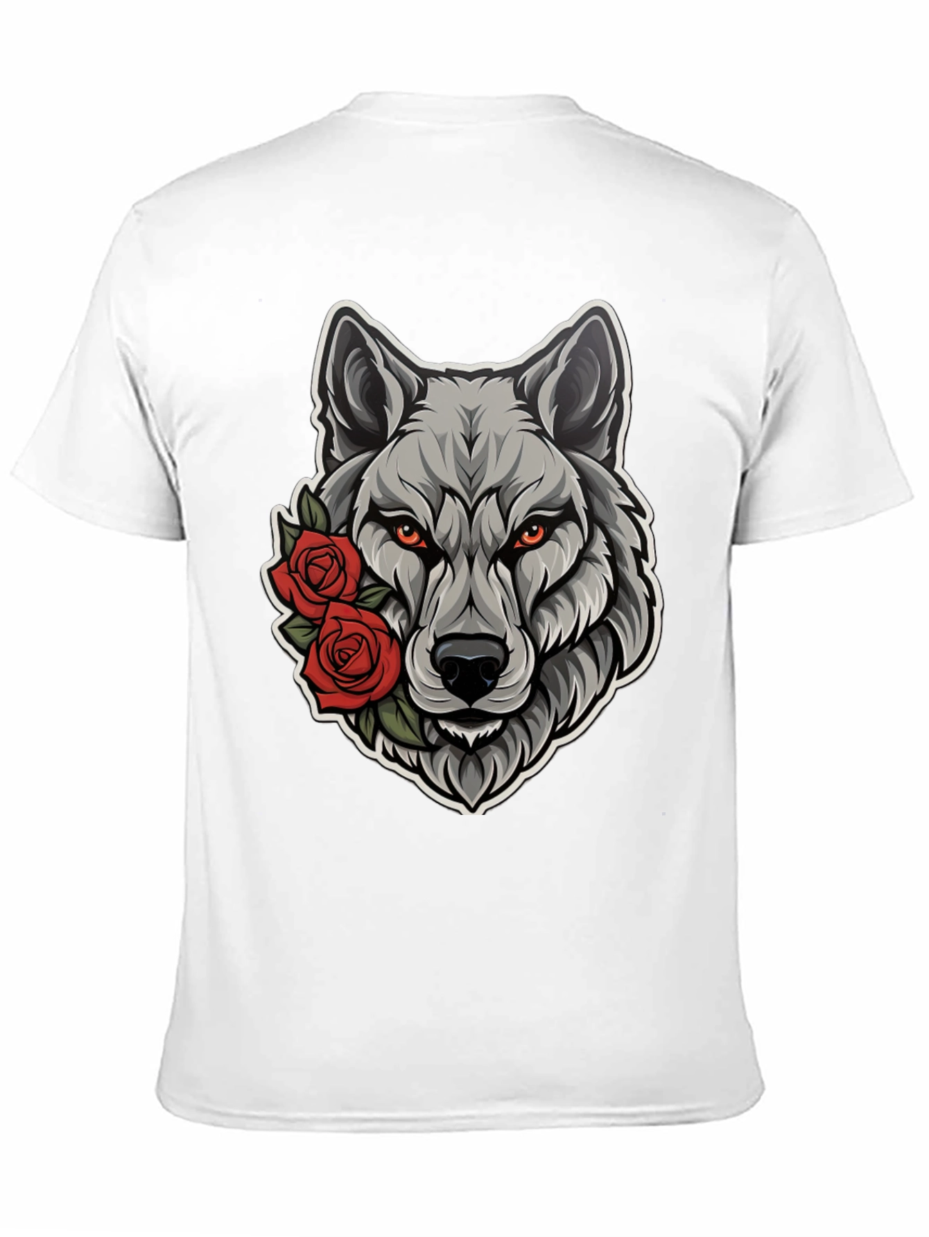 Wolf & Roses Graphic Tee - Mens Black T-Shirt