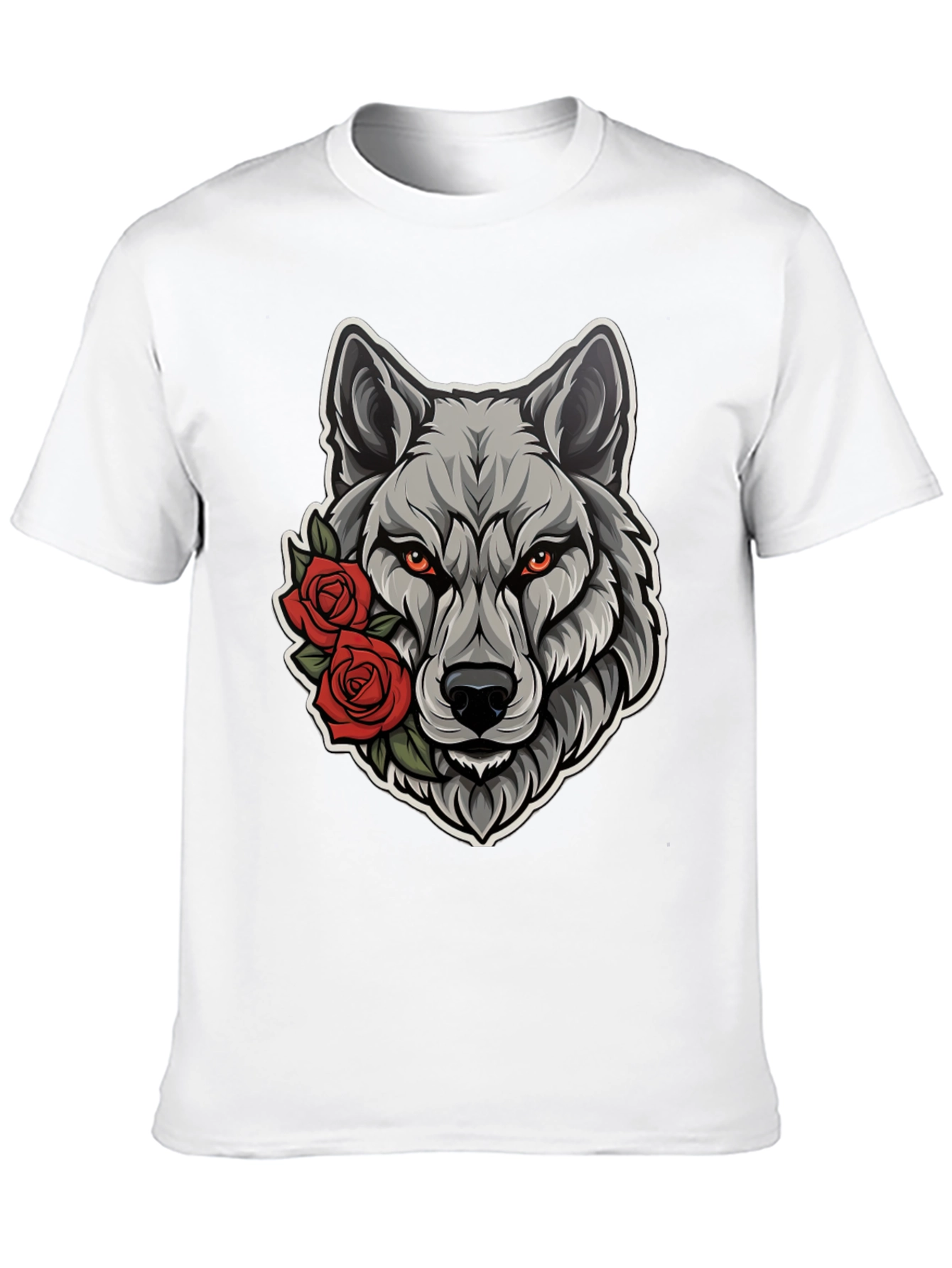 Wolf & Roses Graphic Tee - Mens Black T-Shirt