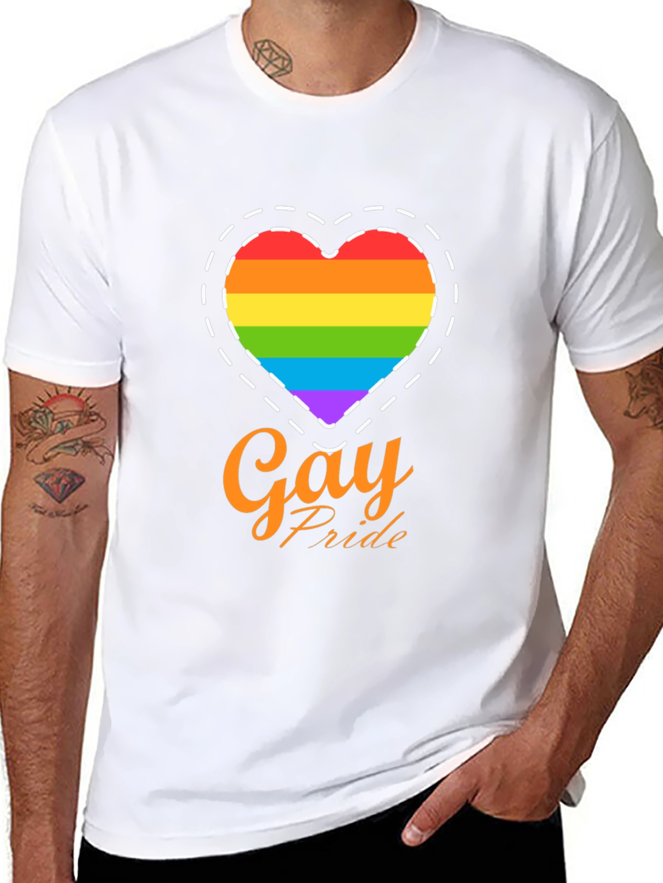 Gay Pride Rainbow Heart T-Shirt