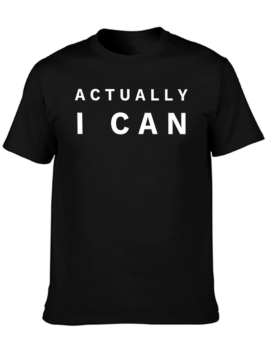 Actually I Can Mens Black T-Shirt