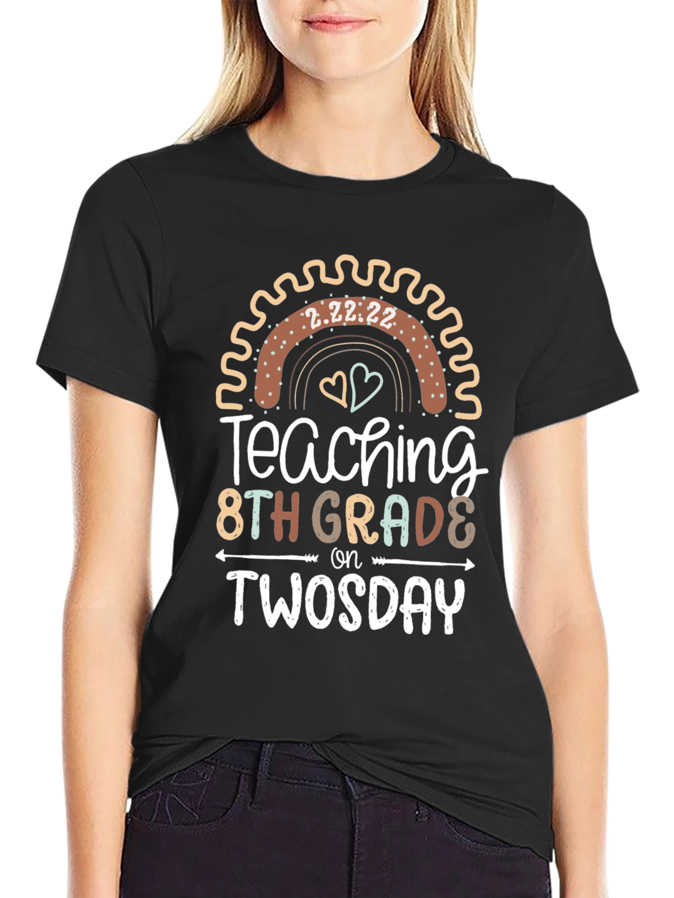 Teaching 8th Grade on Twosday Teacher T-Shirt